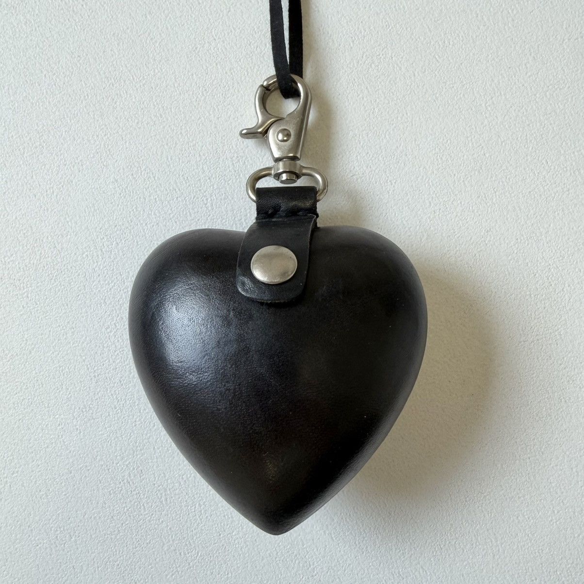 Ann Demeulemeester Black Leather Heart Shaped Locket Necklace Size ONE SIZE - 11 Thumbnail