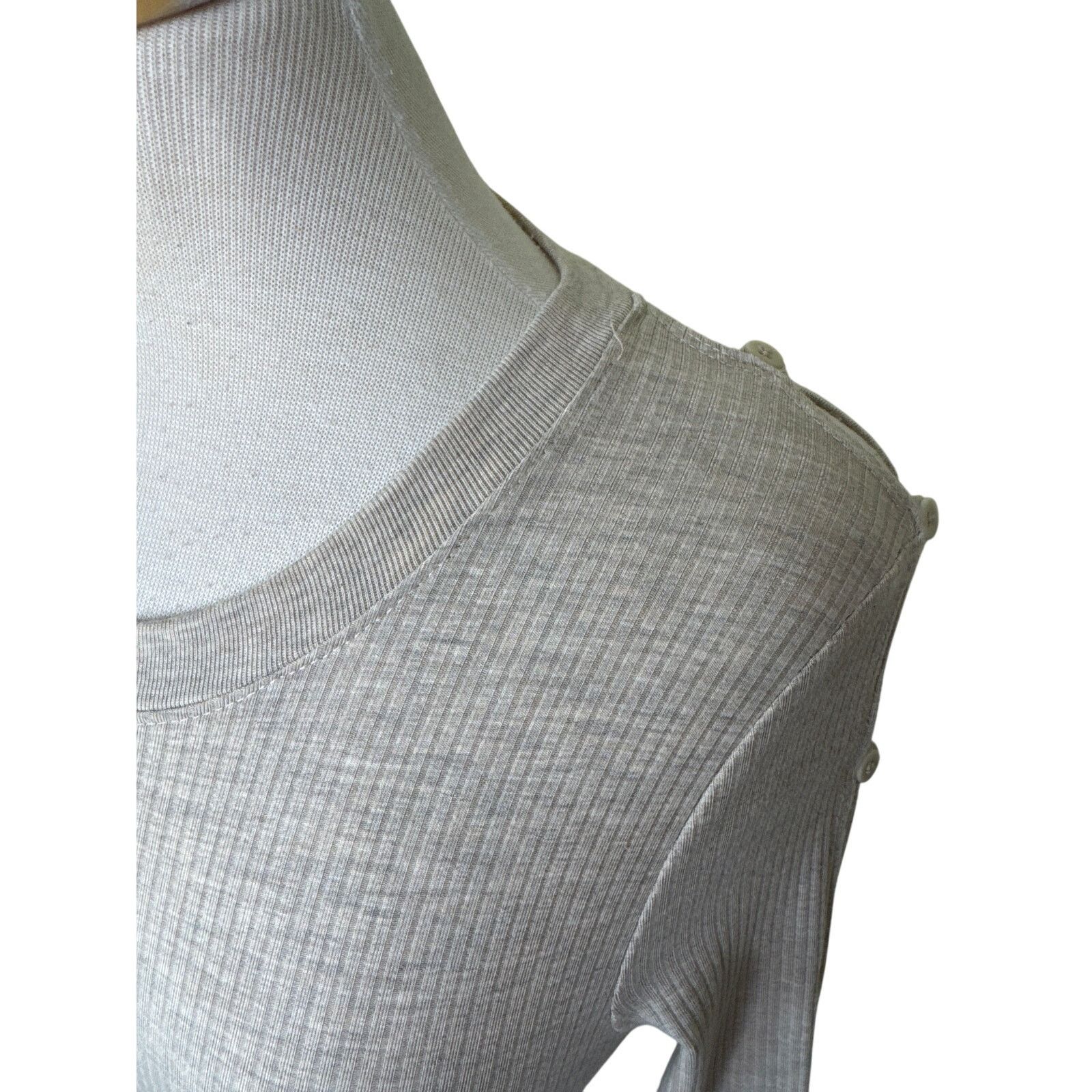 Jonathan Simkhai JONATHAN SIMKAHI Standard Ribbed Button Long Sleeve Top Size S / US 4 / IT 40 - 6 Thumbnail