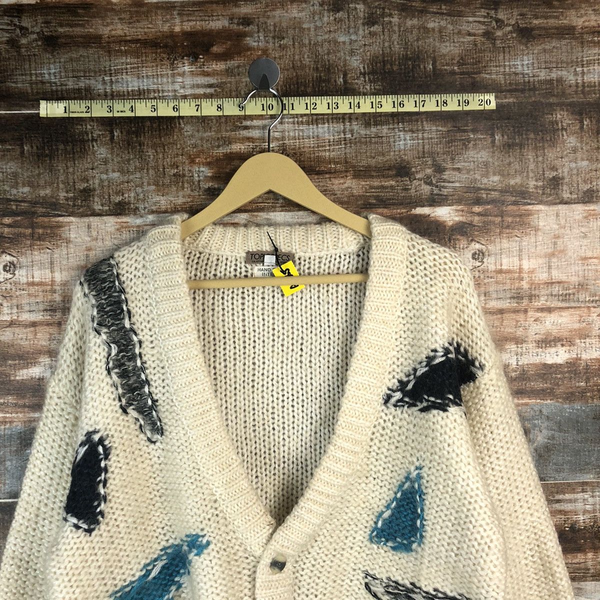 Homespun Knitwear Topic Spesc White Cardigan Knitwear #1865 Size US L / EU 52-54 / 3 - 4 Thumbnail