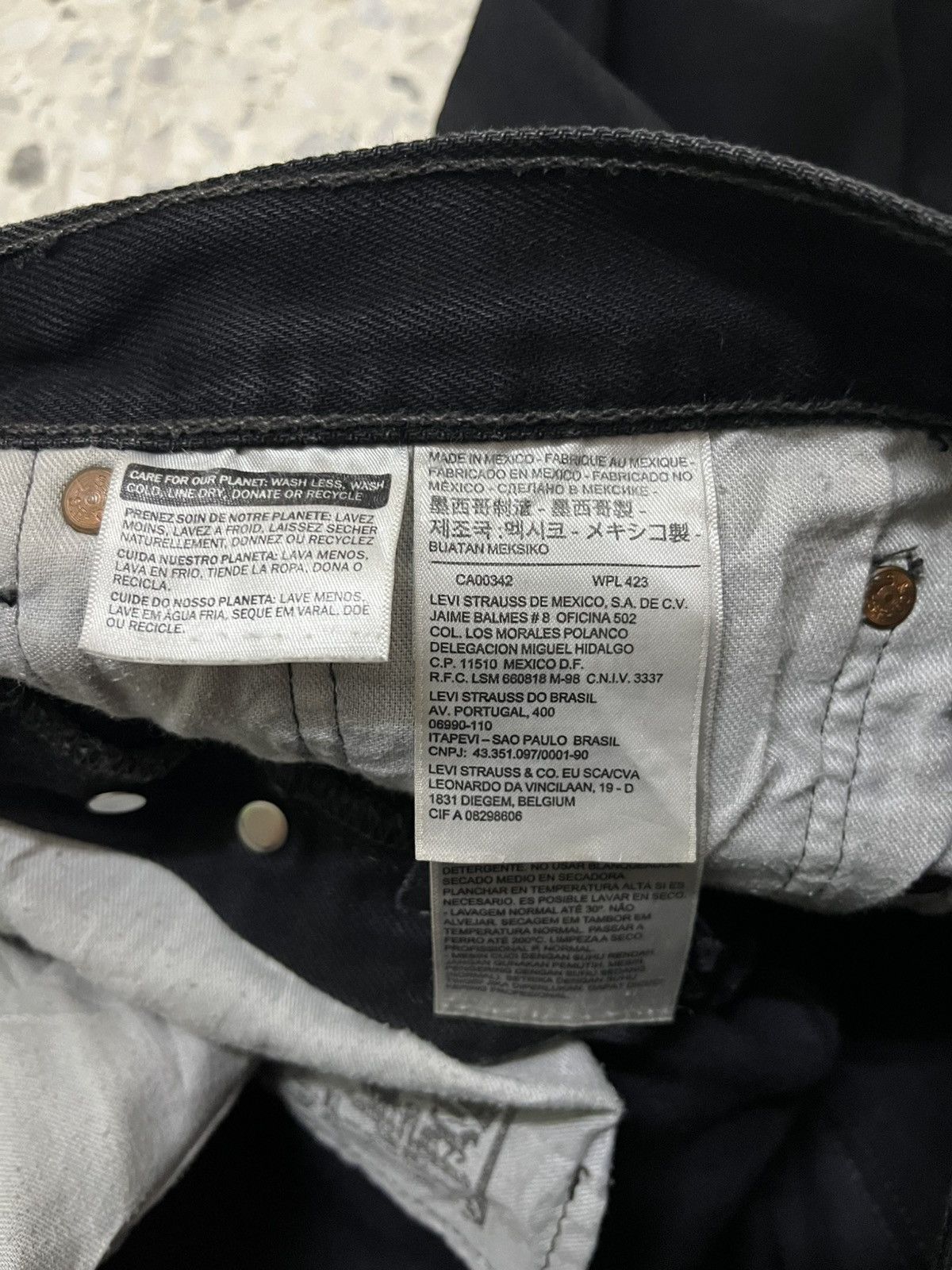 Levi's Vintage Clothing Levi’s 501 Black Distressed Jeans, Worn Fade Style Size US 33 - 6 Thumbnail