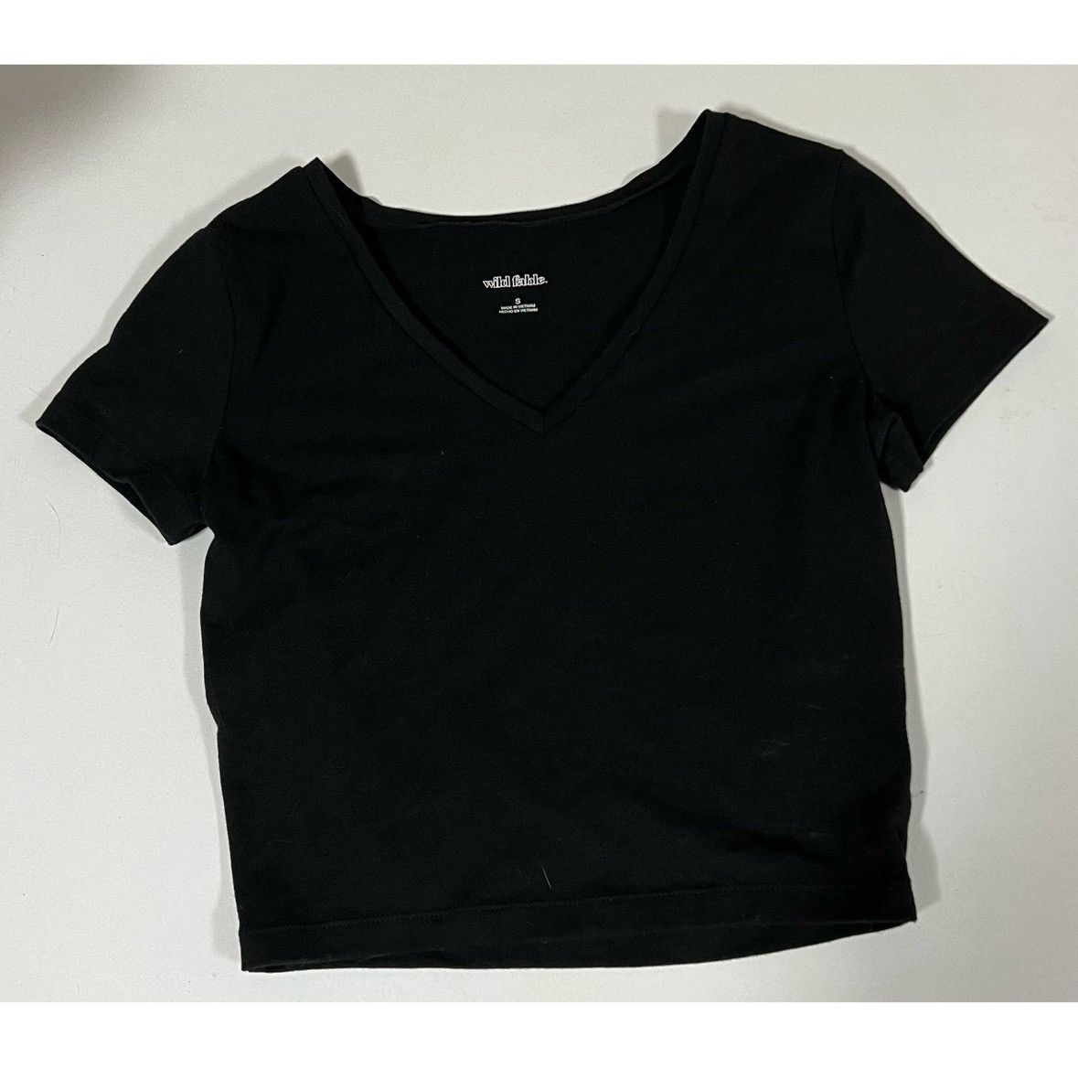 Wild Things Wild Fable Black Solid V-Neck T-Shirt Top Blouse Tee Size S🖤 Size S / US 4 / IT 40 - 2 Thumbnail