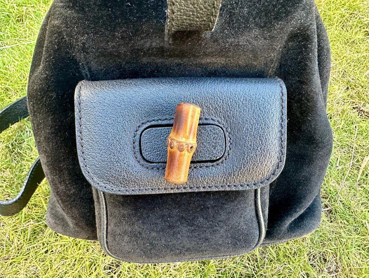 Gucci Authentic Gucci Bamboo Suede Leather Mini Backpack Size ONE SIZE - 13 Thumbnail