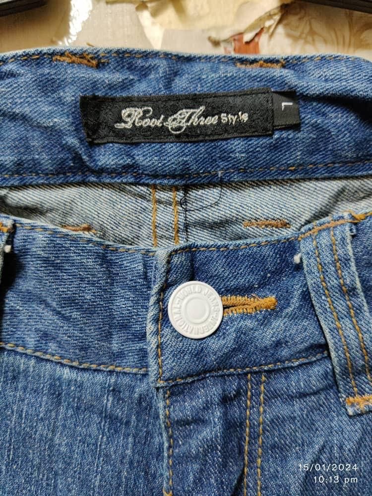 Japanese Brand ROOTS THREE JEANS DISTRESSED AVANT GARDE Size US 35 - 6 Thumbnail