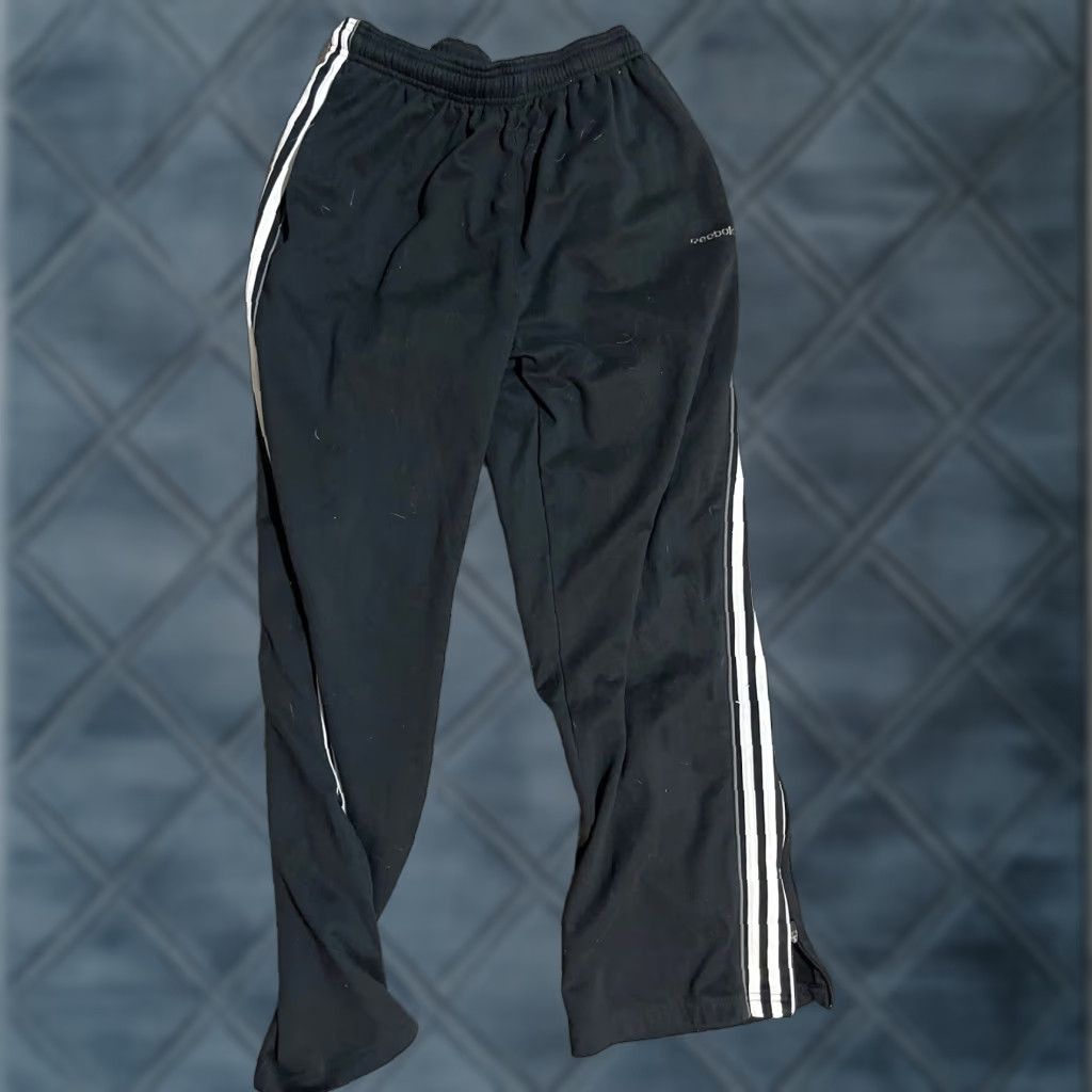 Reebok VINTAGE Reebok Men's Athletic Sweatpants - Black Size M Fleece Logo Casual Activewear Size US 31 - 1 Thumbnail