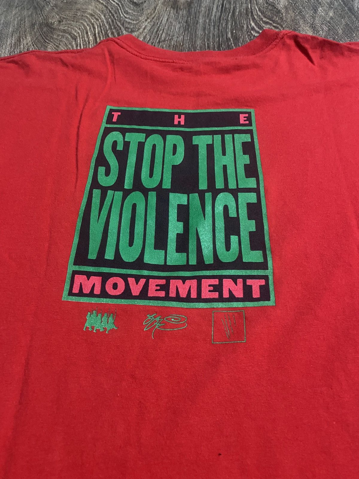 Vintage Vintage Stop The Violence Movement / Self Distruction Tee Size US XL / EU 56 / 4 - 2 Thumbnail