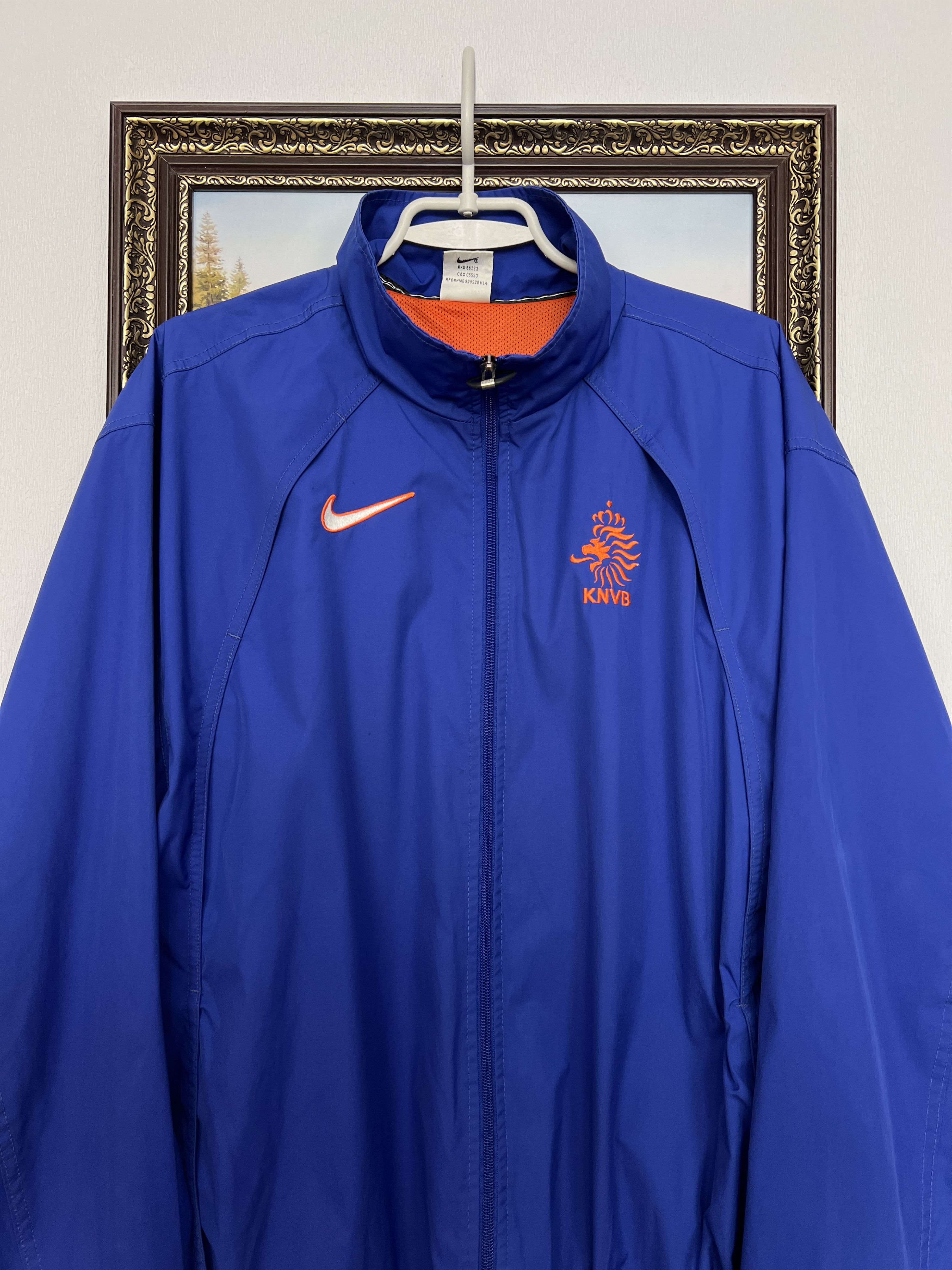 Nike Vintage 90's Nike Netherlands Holland Football Jacket Blue Size US M / EU 48-50 / 2 - 2 Thumbnail