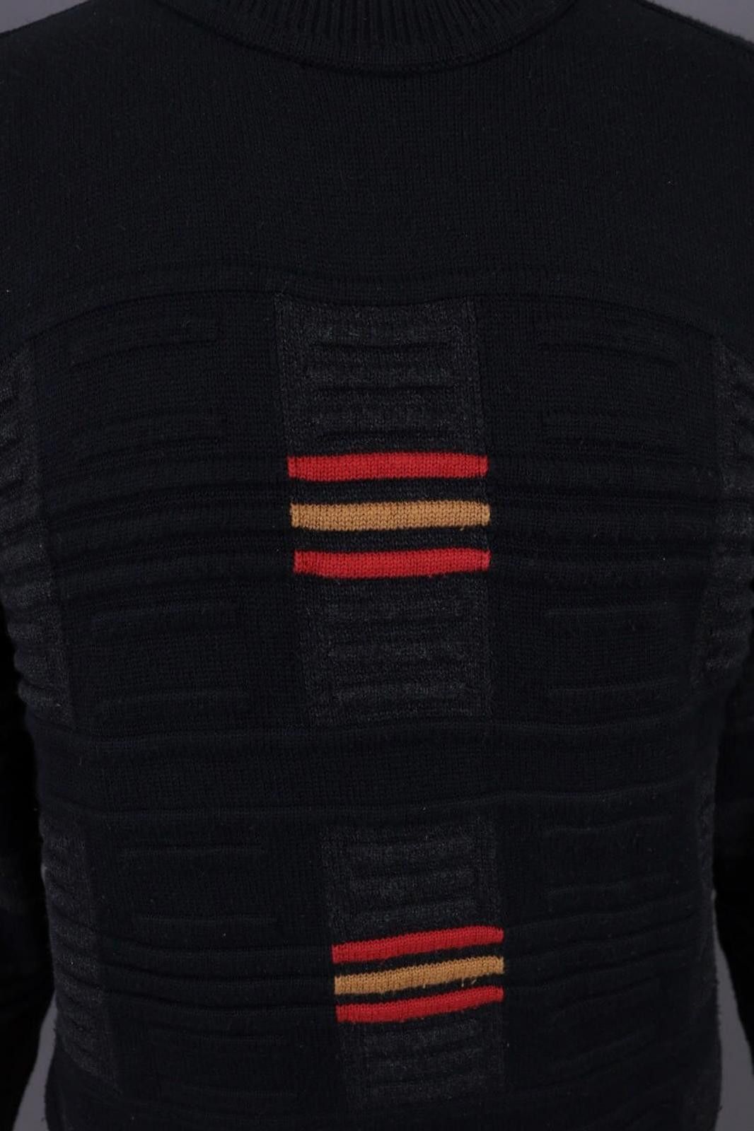 Carlo Colucci Carlo Colucci Black Striped Designer Sweater Size 50 Size US M / EU 48-50 / 2 - 4 Thumbnail