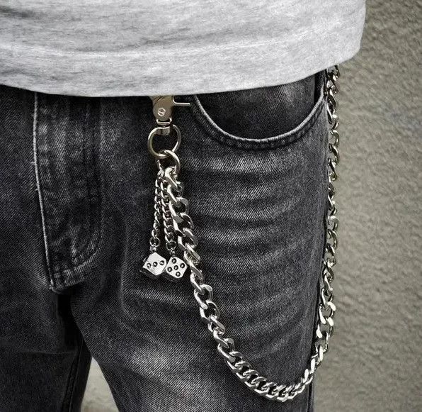Jewelry Dice Cross Wallet Chain,Y2K Jeans Chain Size ONE SIZE - 2 Thumbnail