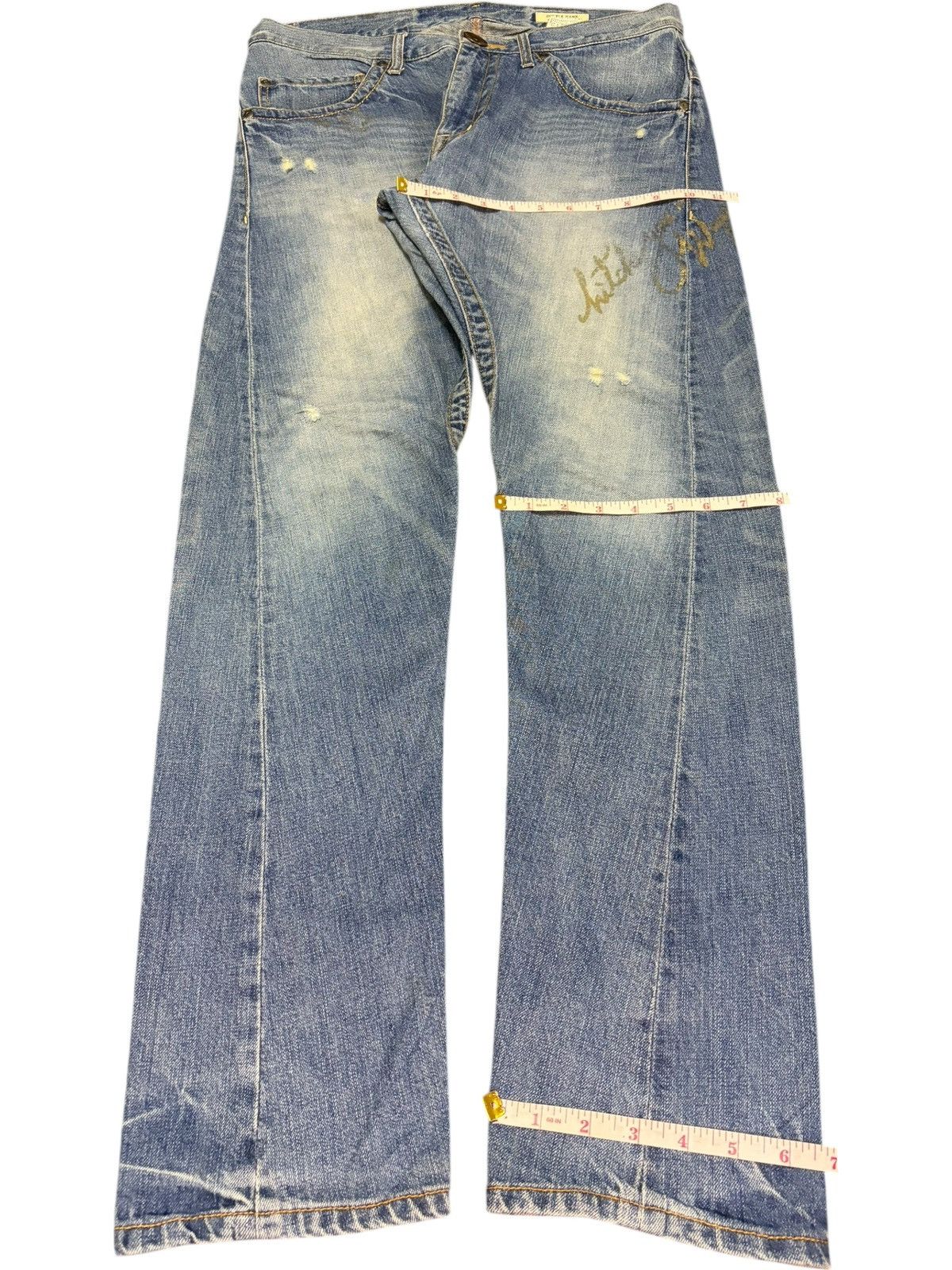 Edwin Vintage Japanese Brand Printed Distressed Jeans Size 33" - 8 Thumbnail