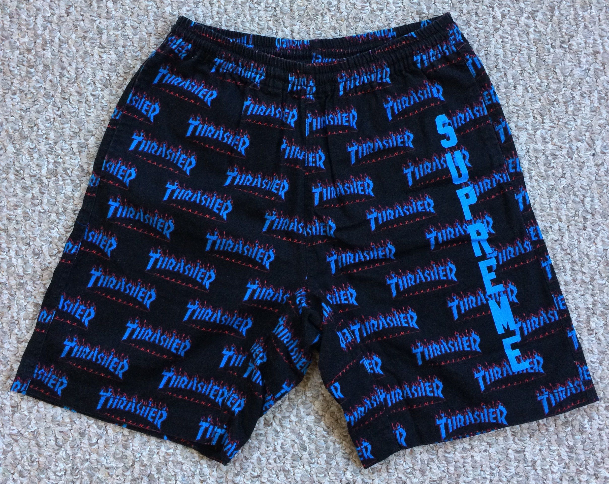 image of S/s 2015 Supreme x Thrasher Shorts Size Small in Black, Men's