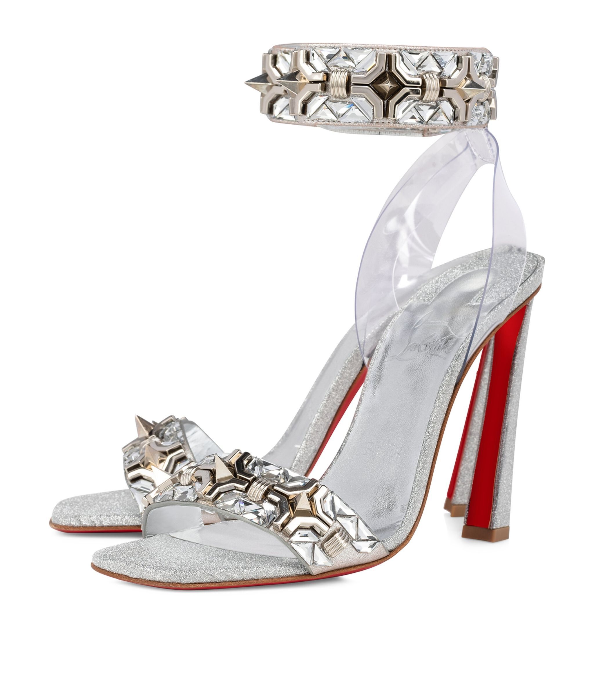 Christian Louboutin o1s1wg110924 Disco Asteroistrass Sandals in Silver Size US 7 / IT 37 - 1 Thumbnail
