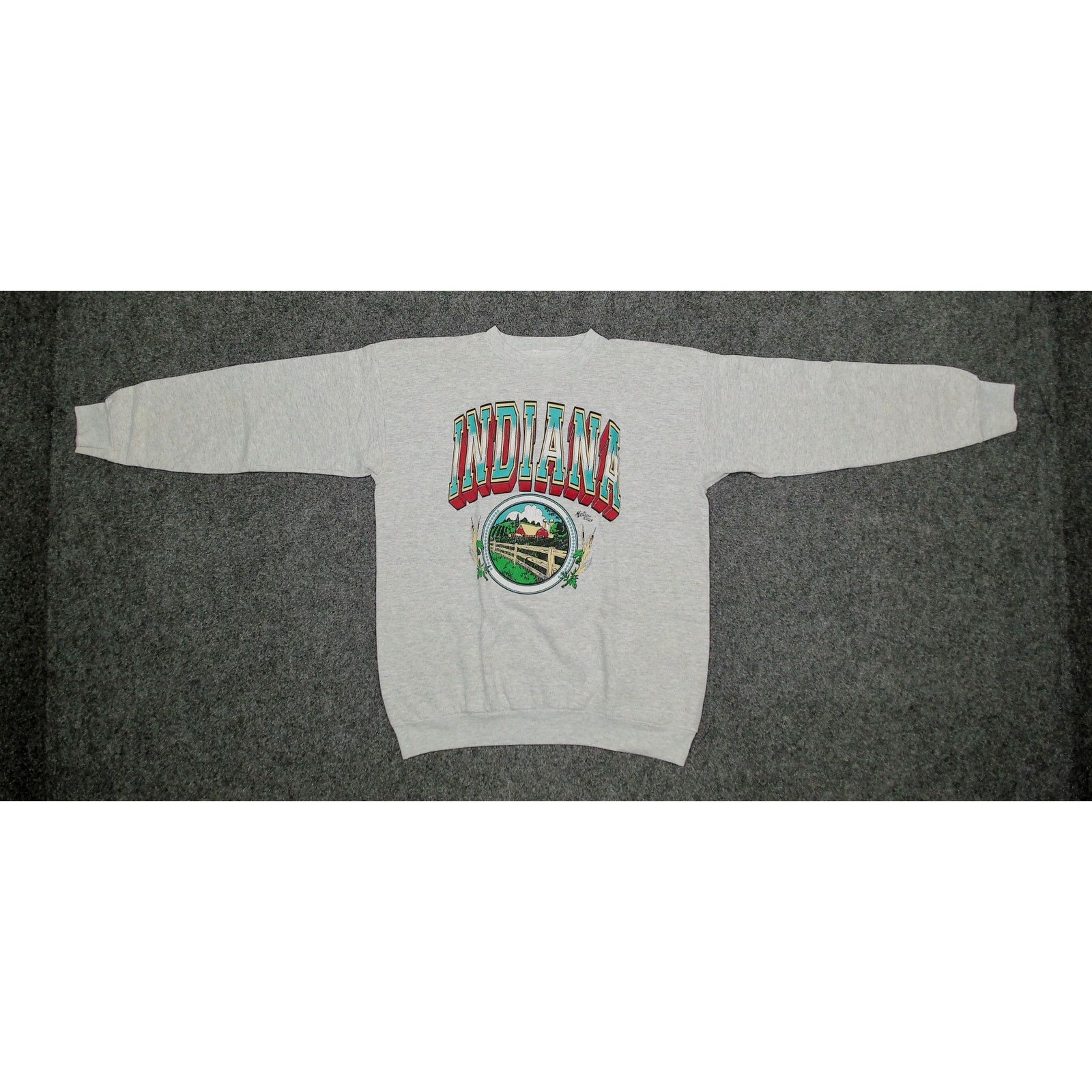 Vintage Vintage 90s Oversized Indiana Farm Spellout Crewneck Size XL / US 12-14 / IT 48-50 - 5 Thumbnail