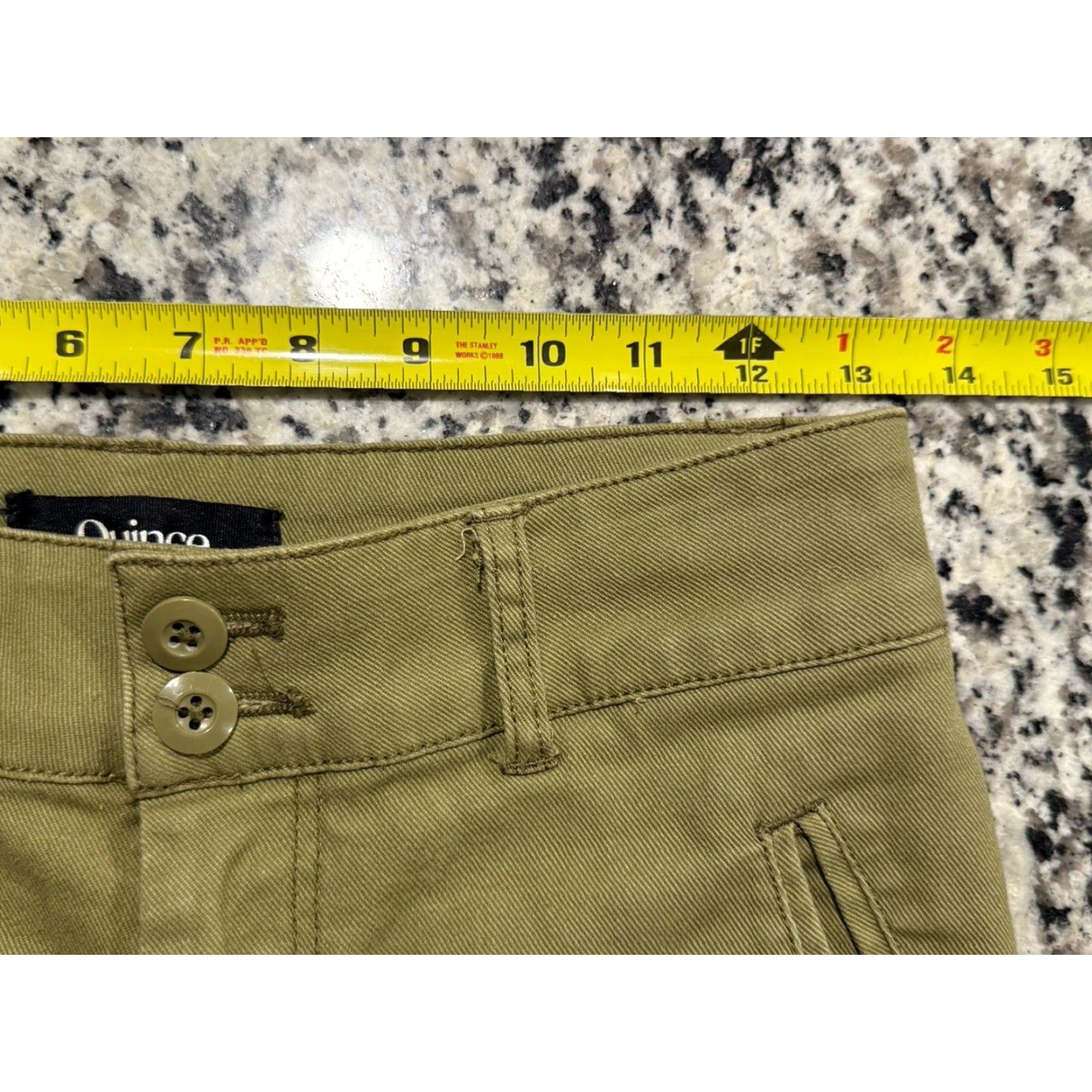 Quince Quince Cargo Pants Womens Green Cotton Blend 26x27.5 Cargo Crop Straight Mens Womens? Size 26" / US 2 / IT 38 - 6 Thumbnail