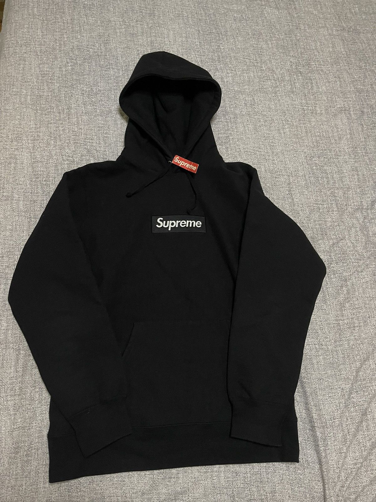 image of Supreme Fw16 Black On Black Hooded Sweatshirt Hoodie, Men's (Size Large)