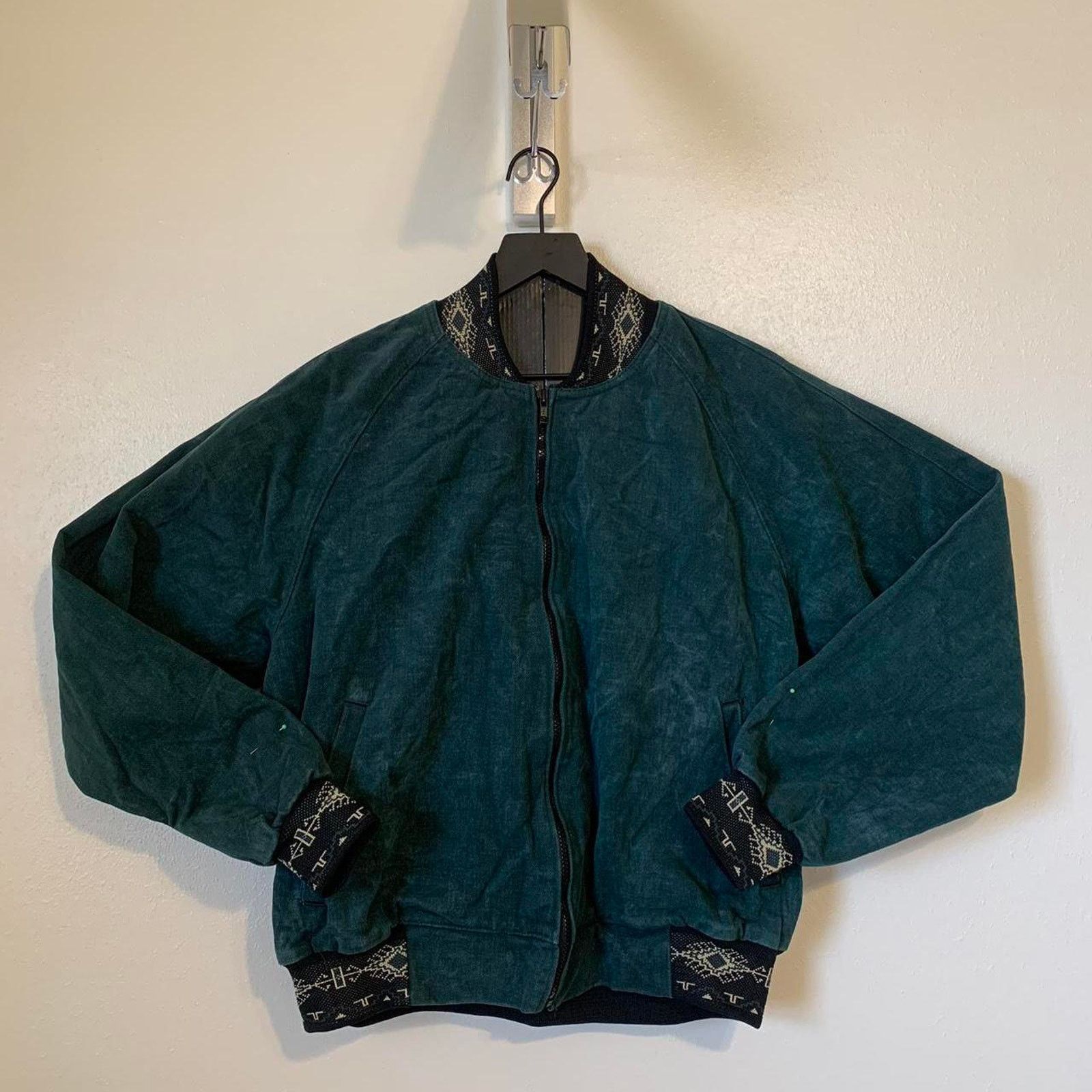 Vintage Vintage 90s Kyta Make Co. Western Aztec Bomber Jacket Size US L / EU 52-54 / 3 - 1 Thumbnail