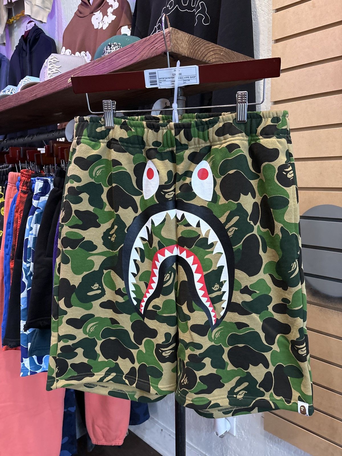 Bape green camo shorts best sale