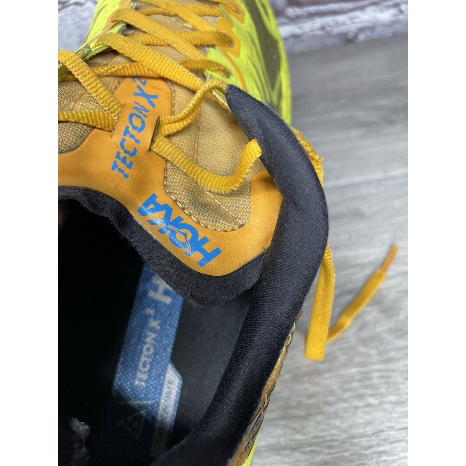 Hoka Hoka Tecton X2 Carbon Plate Yellow Synthetic Orange Lace Blu Size US 8.5 / EU 41-42 - 18 Thumbnail