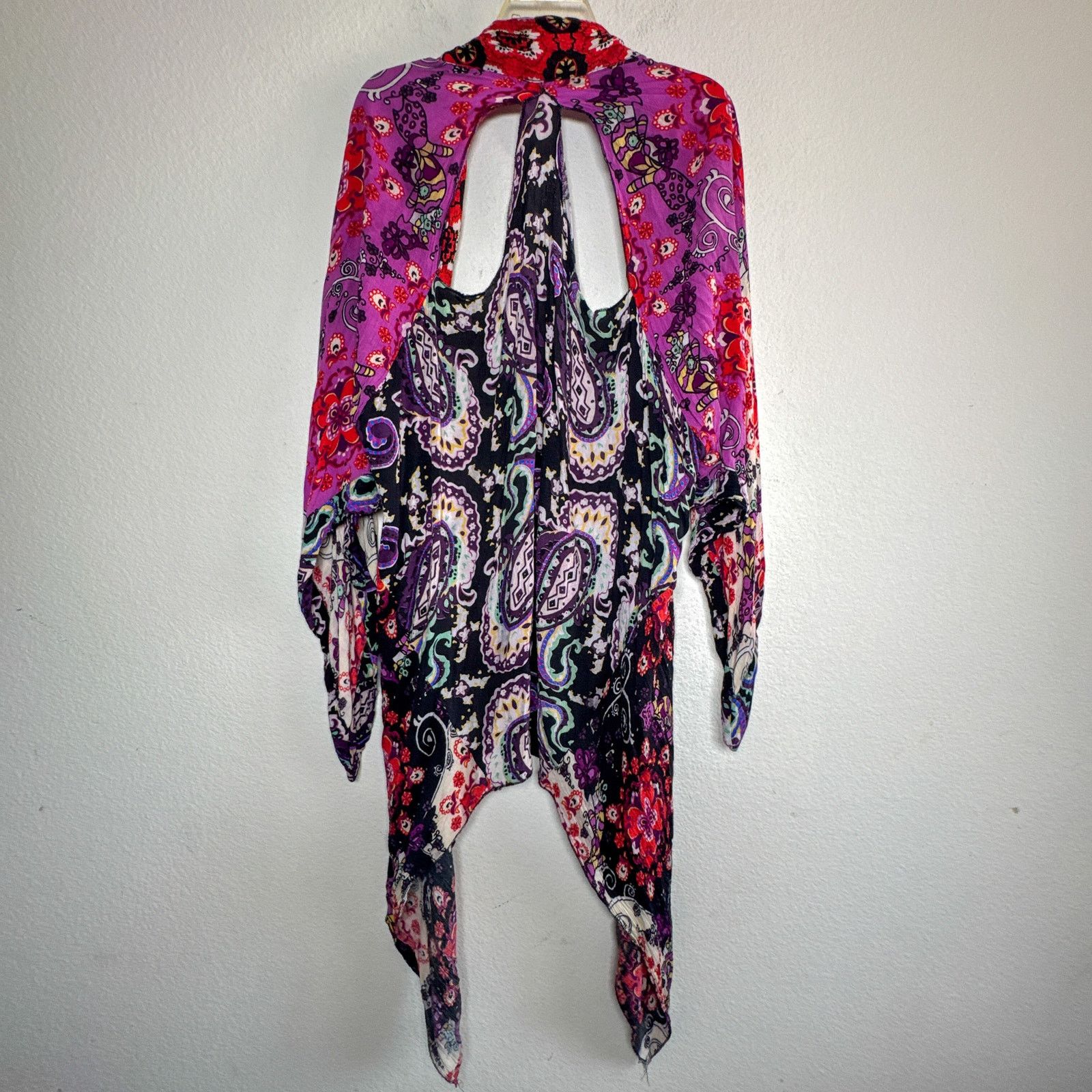 Free People Free People Little Wing Mix Kimono Boho Duster Robe OS Size ONE SIZE - 7 Thumbnail