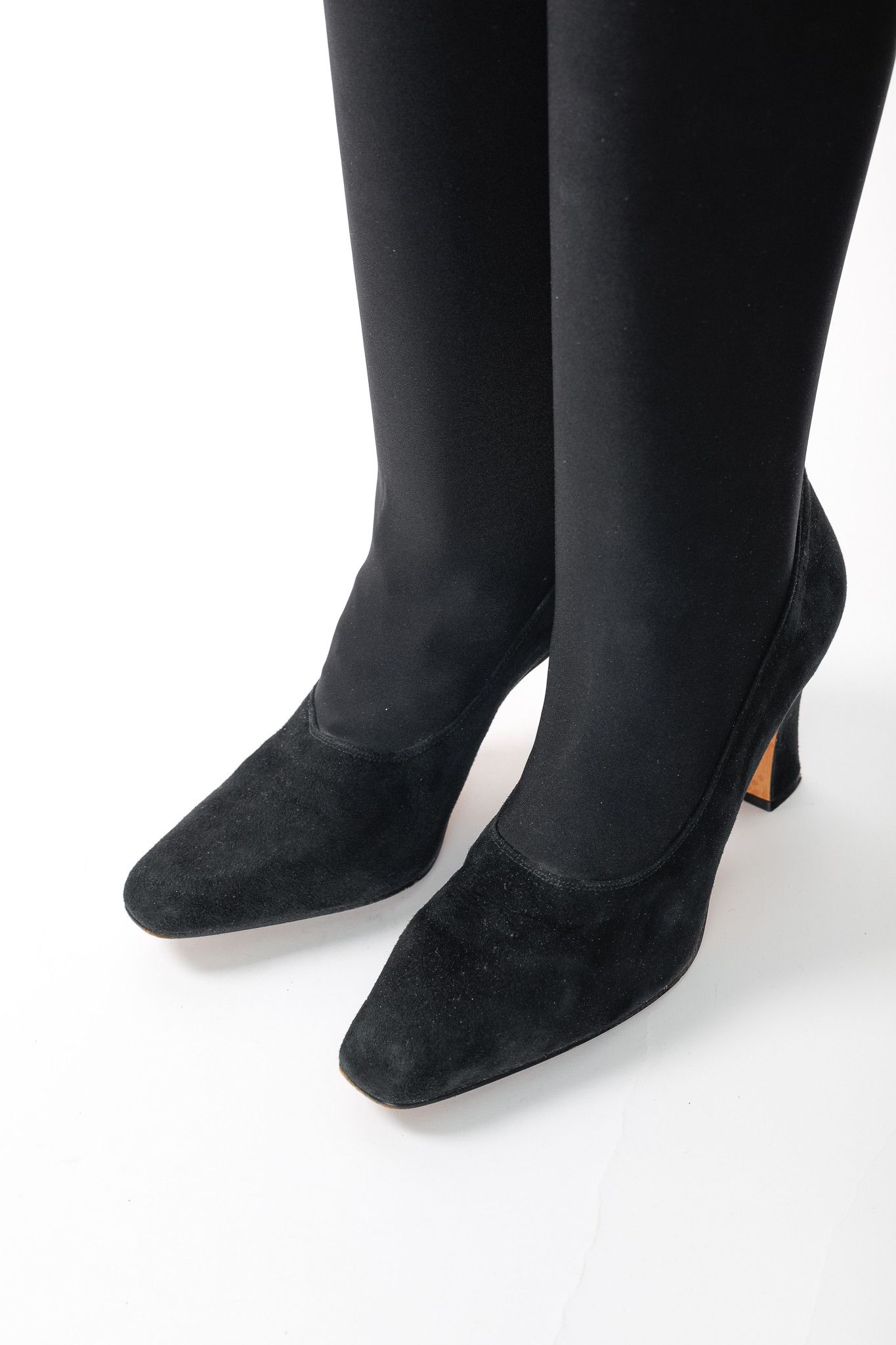 Other Martinez Valero Black Suede Stretch Thigh-High Boots Size US 5 / IT 35 - 6 Thumbnail