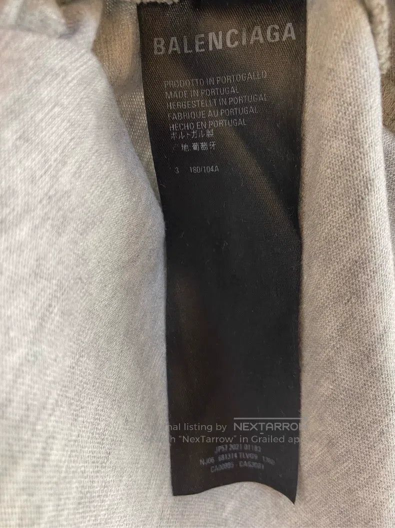 Balenciaga Balenciaga Distressed Lettering Printed Grey Short Sleeve Size US L / EU 52-54 / 3 - 5 Thumbnail