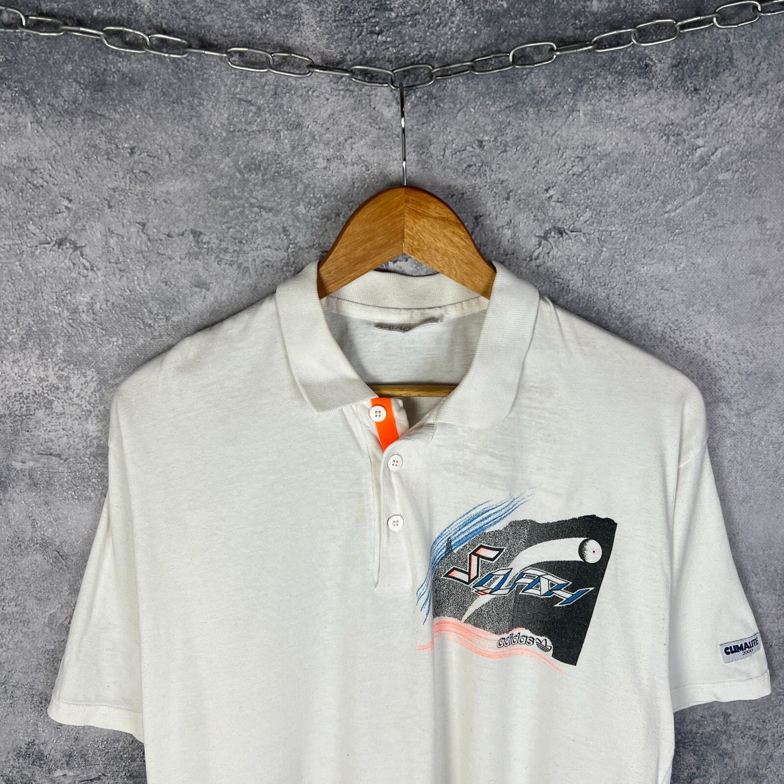 Adidas Adidas Vintage Polo Shirt Men's Size L White Short Sleeve ` Size US L / EU 52-54 / 3 - 2 Thumbnail