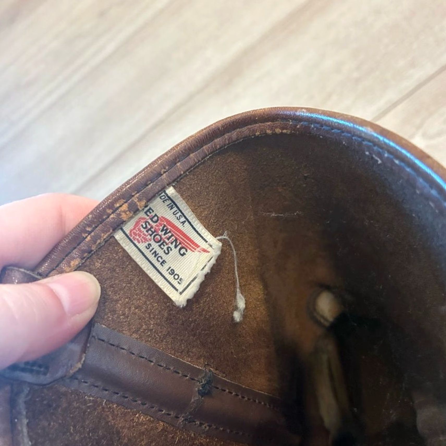 Red Wing Pecos Nailseat 686 Pull On Two Tone Leather Boot Size 8.5 D 8066 Red Wing 11 Inch Peco- Copper Rough and Tough – Iron  main image 3