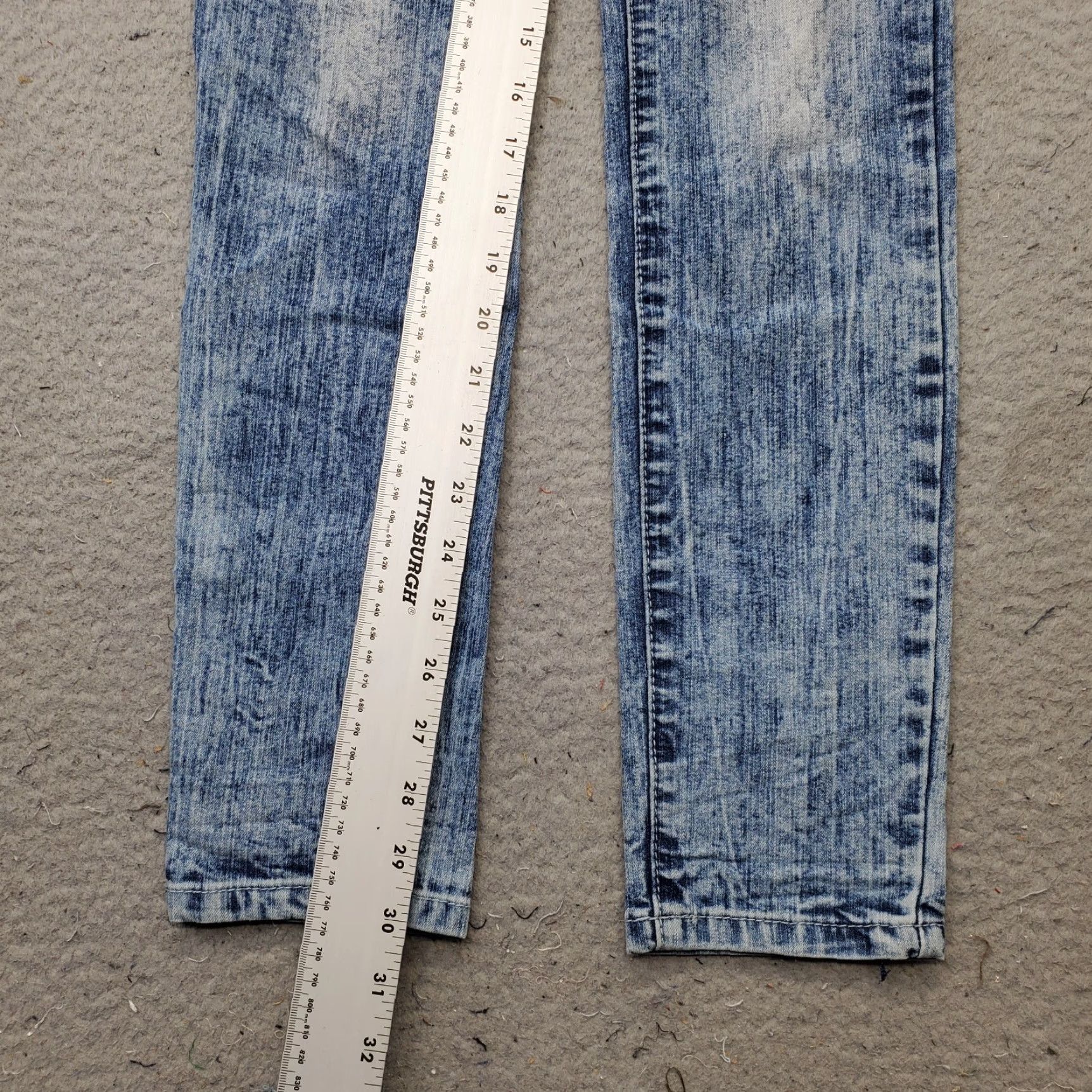 Vintage Rampage Jeans Women's 3 Multi Denim Stretch Acid Wash Streetwear Skinny Leg Jeans Size 26" / US 2 / IT 38 - 4 Thumbnail