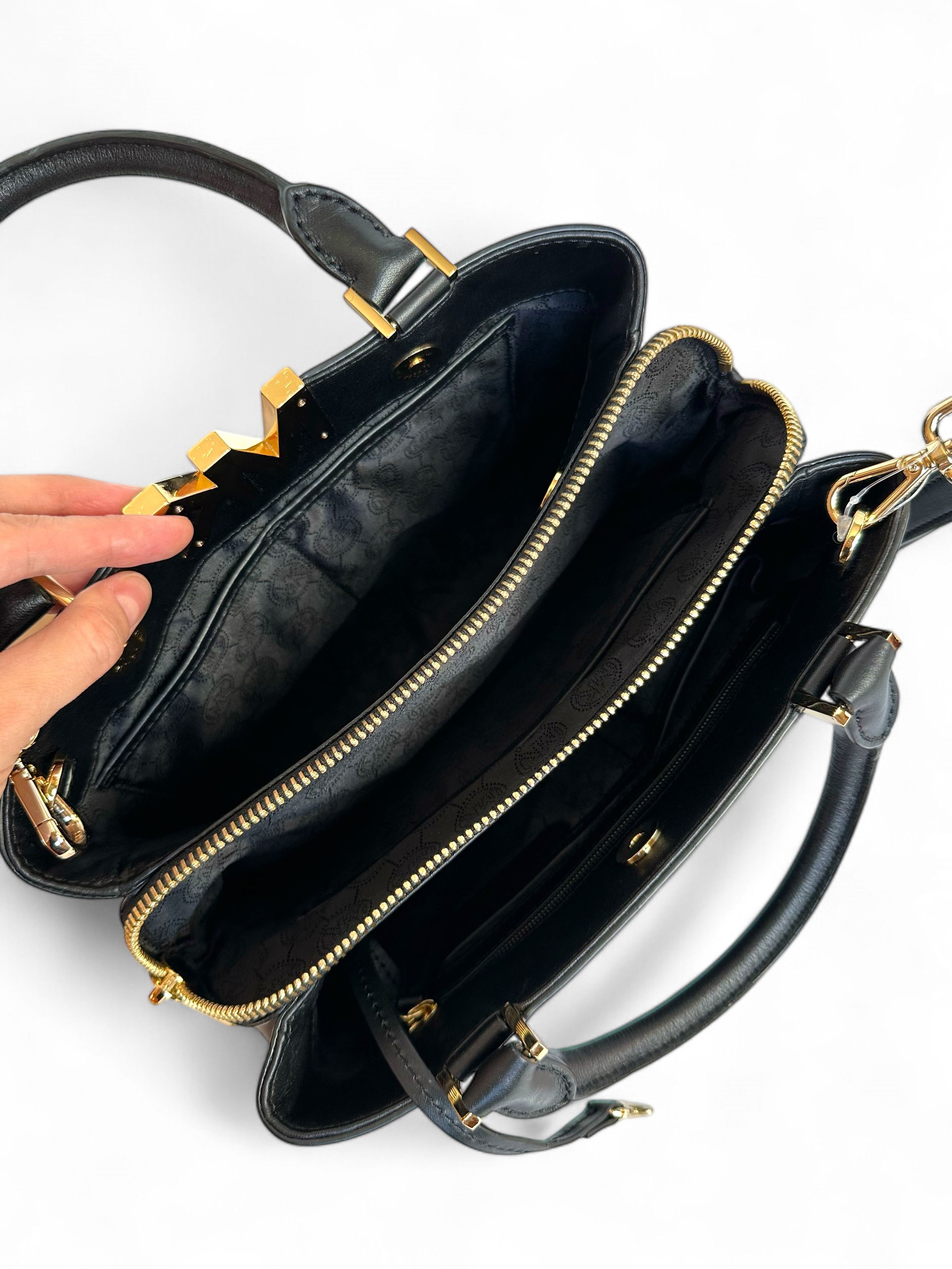 Michael Kors Michael Kors Florence Medium Black Leather Satchel Size ONE SIZE - 7 Thumbnail