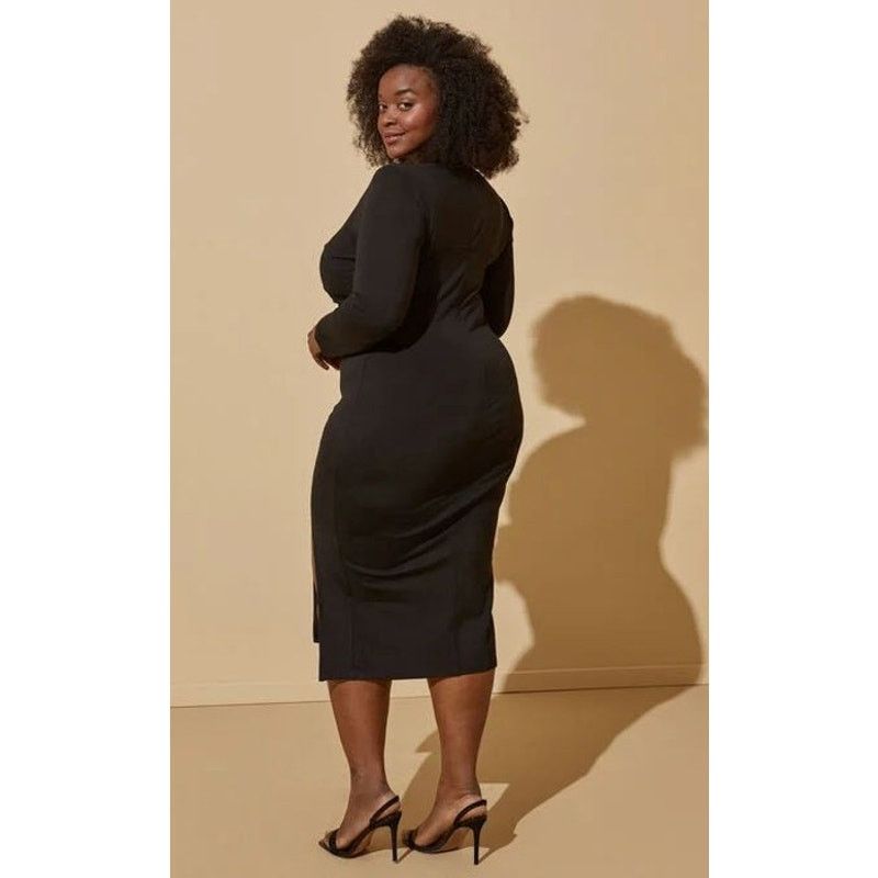 Other Plus Size 30/32 Stretch-Knit Bodycon Dress Sheer Mesh Panel Size 4XL / US 24-26 - 5 Thumbnail