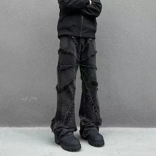 Jean Vintage Heavy Duty Washed Raw Edge Jeans Size US 32 / EU 48 - 2 Thumbnail