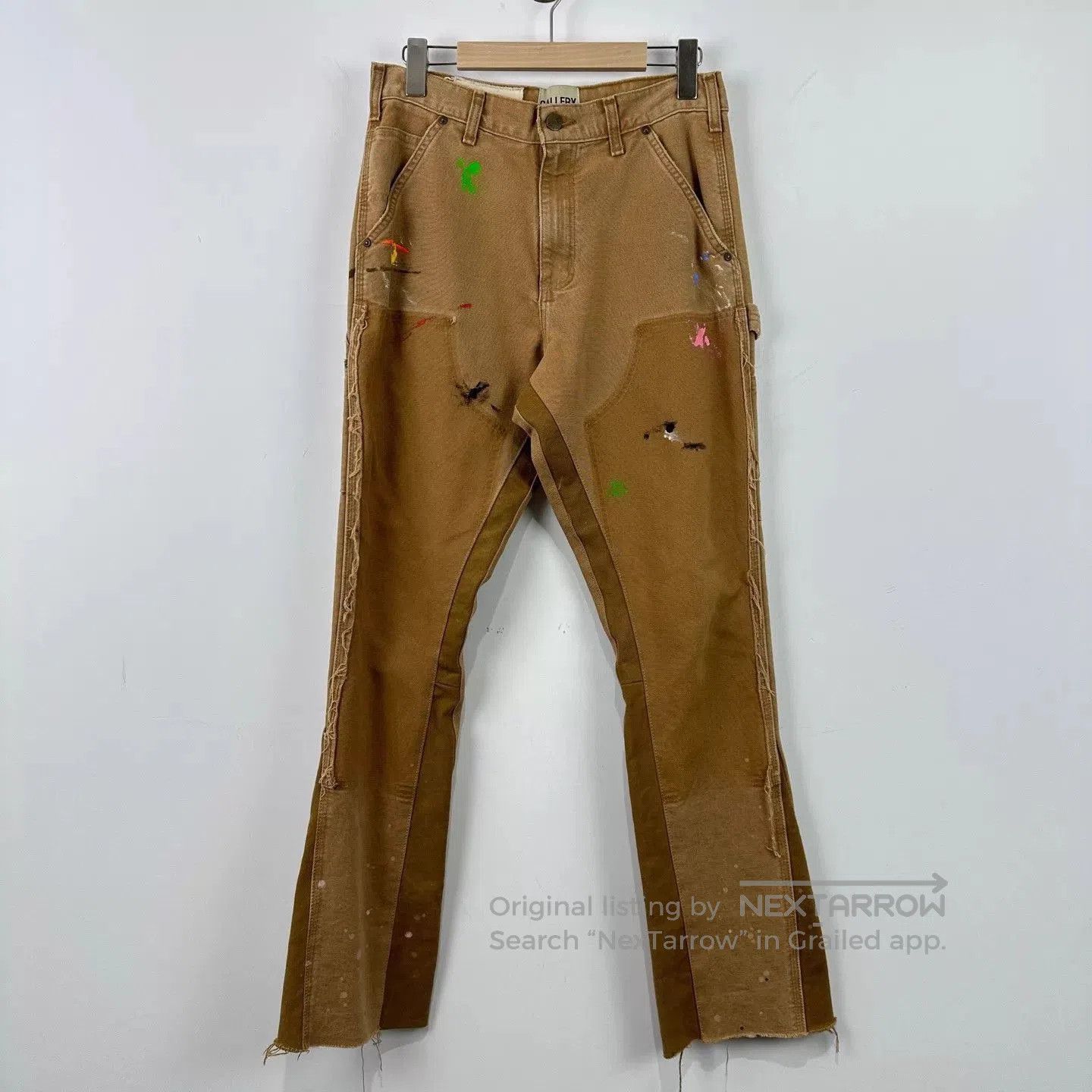 Gallery Dept. Beige Distressed Paint Splatter Casual Pants Size 28. Size US 28 / EU 44 - 1 Thumbnail