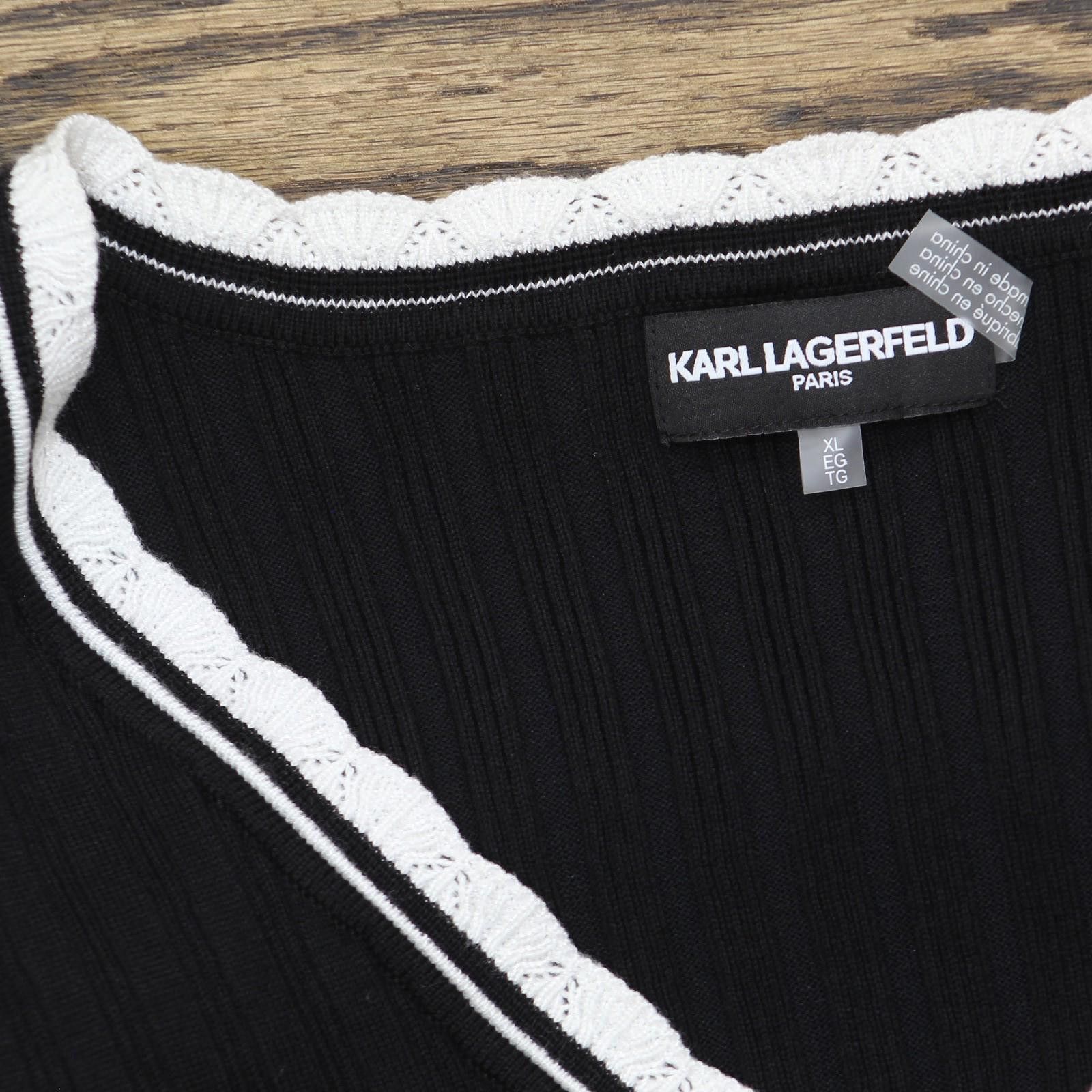 Karl Lagerfeld New Karl Lagerfeld Paris Womens Tank Top Black Soft White Xl Size XL / US 12-14 / IT 48-50 - 3 Thumbnail