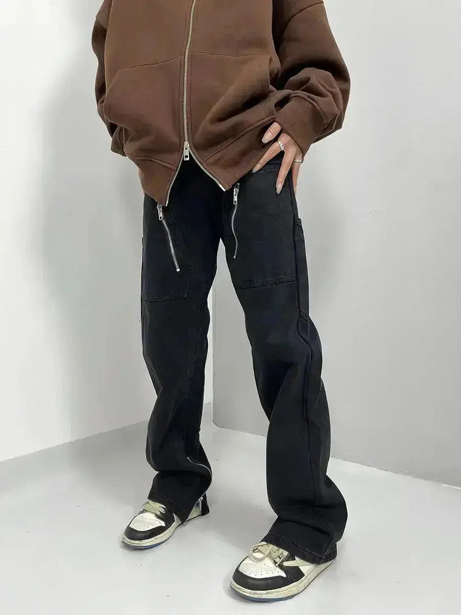Japanese Brand Retro Loose Multi Pocket Side Zipper Jeans Size US 30 / EU 46 - 1 Thumbnail