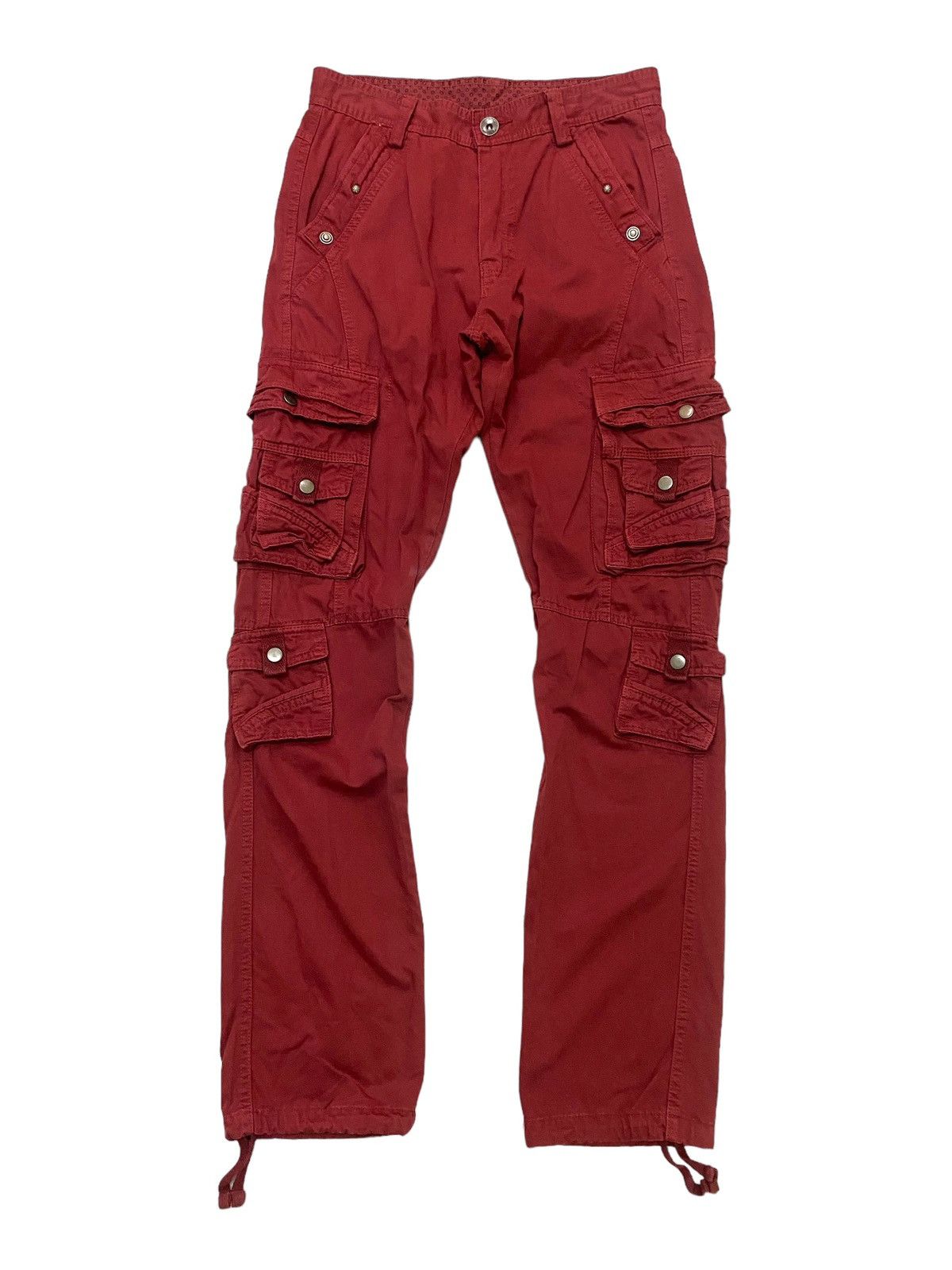 image of Archival Clothing x If Six Was Nine Junye Jeans Insane 3D Pocket Cargo Pants in Maroon (Size 30)