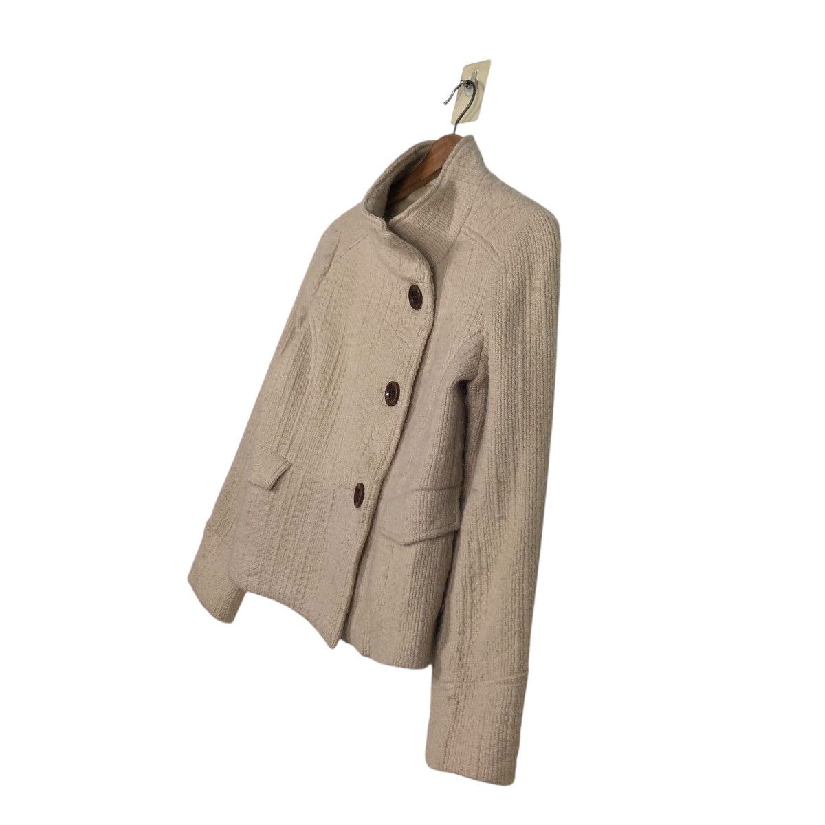Japanese Brand 📌Asymmetrical Button Cropped Wool Jacket Ships Issey Miyake Size S / US 4 / IT 40 - 4 Thumbnail