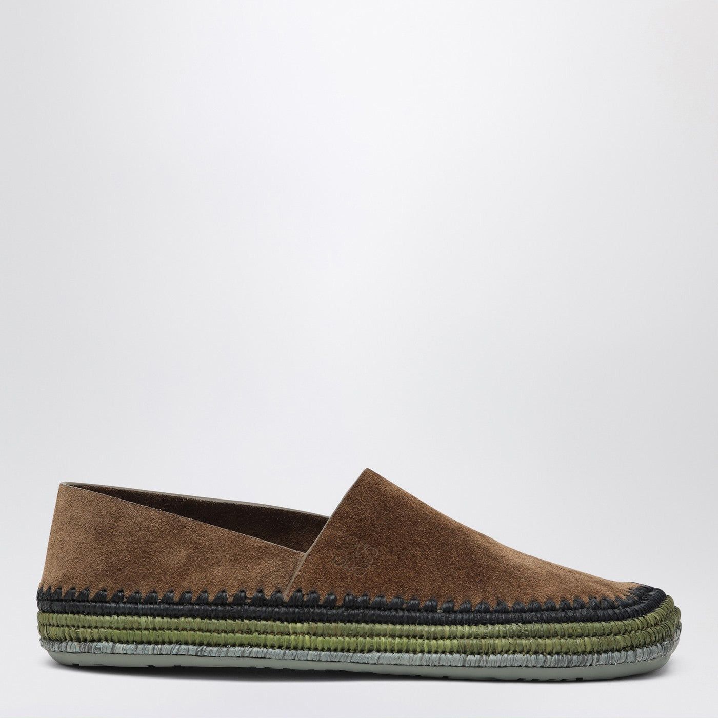 Loewe Loewe Brown Rio Slippers In Suede And Raffia Size US 12 / EU 45 - 1 Thumbnail