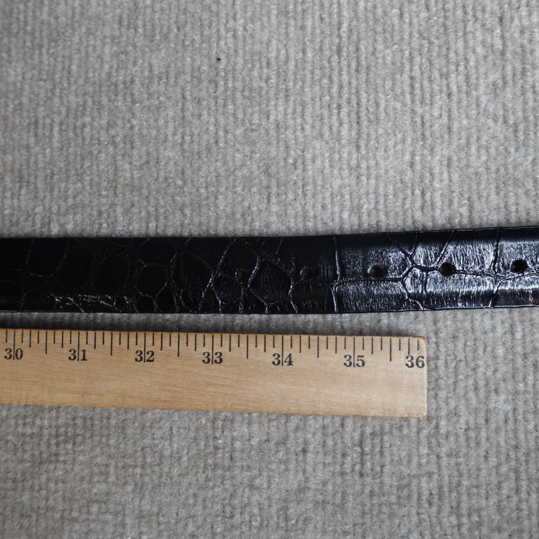 Vintage Traffalgar Mens Belt 36 Black Dress Belt Leather Stainless Steel Buckle Vintage No Size 36 - 6 Thumbnail