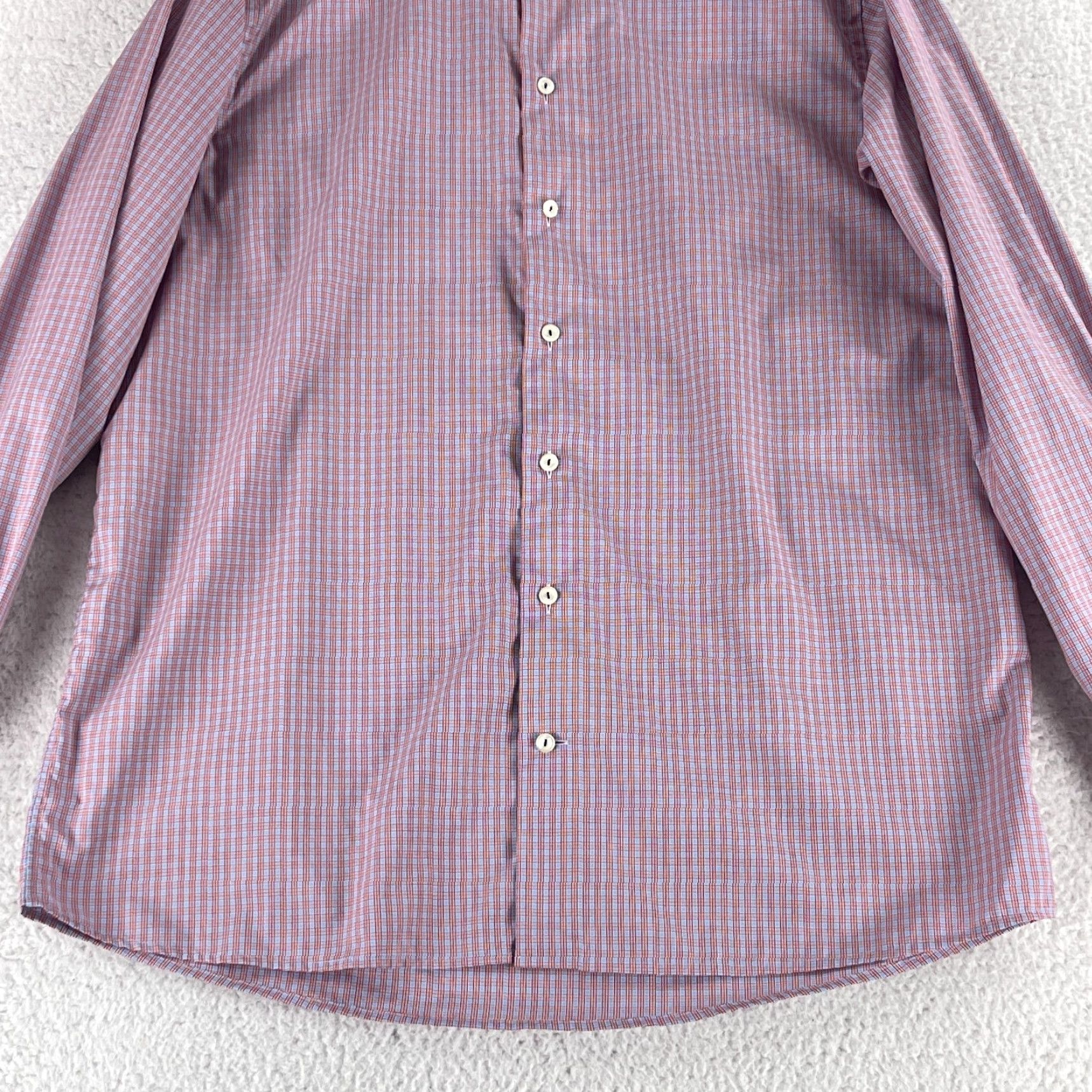 Eton Eton Red Plaid Contemporary Button-Up Shirt Mens XL Long Sleeve 100% Cotton Size US XL / EU 56 / 4 - 4 Thumbnail