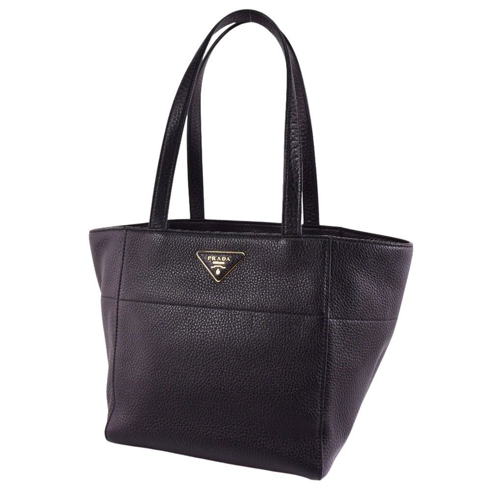 Prada Black Leather Handbag (Pre-Owned) Size ONE SIZE - 1 Thumbnail