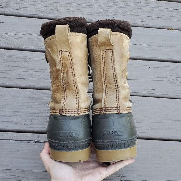 SOREL × Vintage Vintage 90s Sorel Badger Leather Winter Snow Duck Boots 10 Size US 10 / EU 43 - 5 Thumbnail