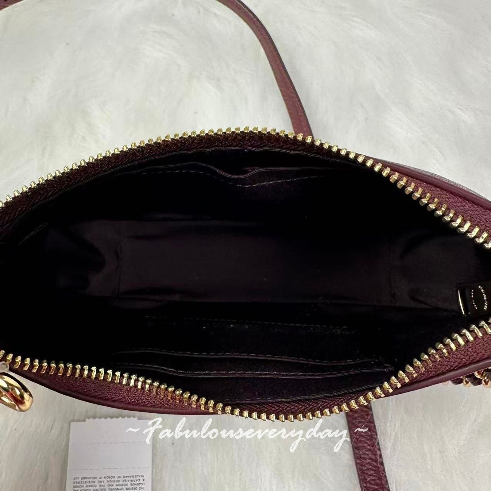 Coach Coach Teri Mini Crossbody Crystals In Leather/Gold/Dark Wine Size ONE SIZE - 8 Thumbnail