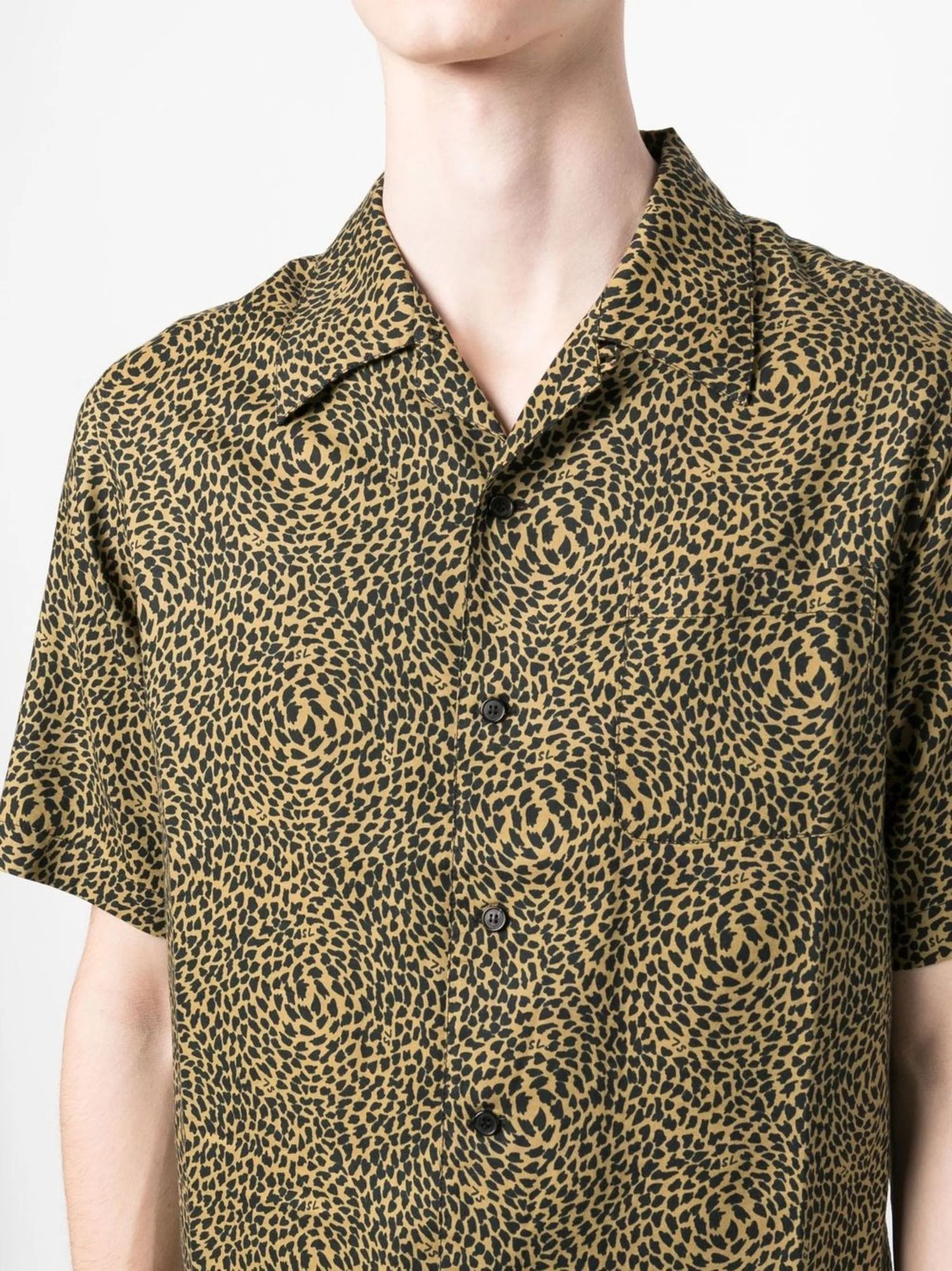 Leopard Print Hawaiian Short-Sleeve Shirt