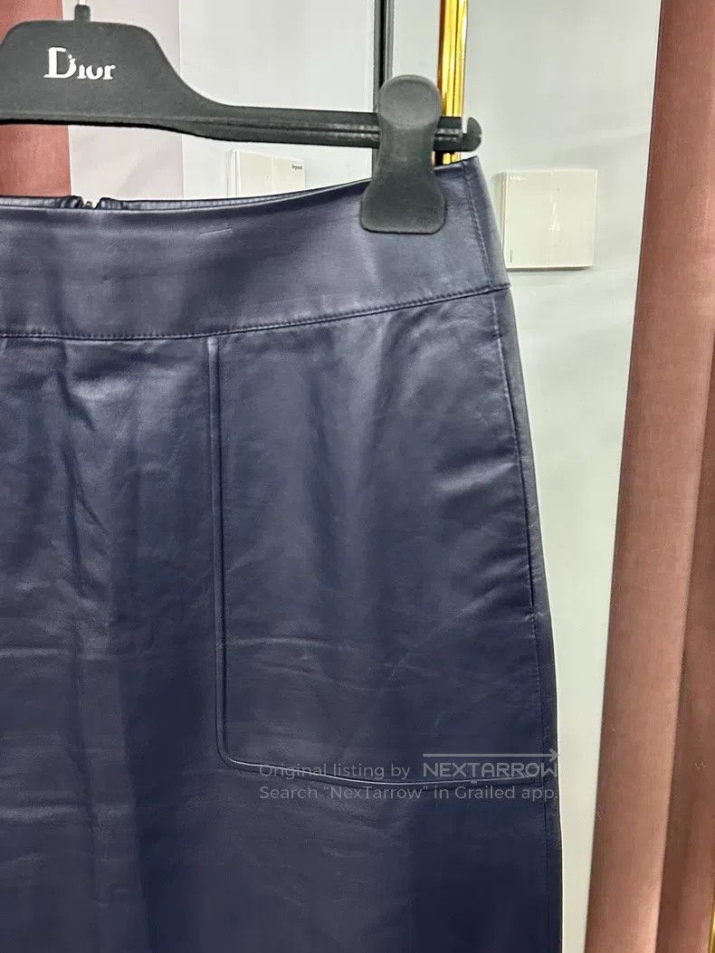 Loro Piana Loro Piana Blue Leather Skirt Size 26" / US 2 / IT 38 - 2 Thumbnail