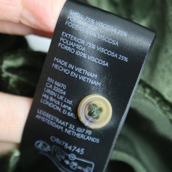 Anthropologie Pilcro Hadley Relaxed Buttondown Velvet Shirt Dark Green Size XXS / US 00 / IT 34 - 6 Thumbnail