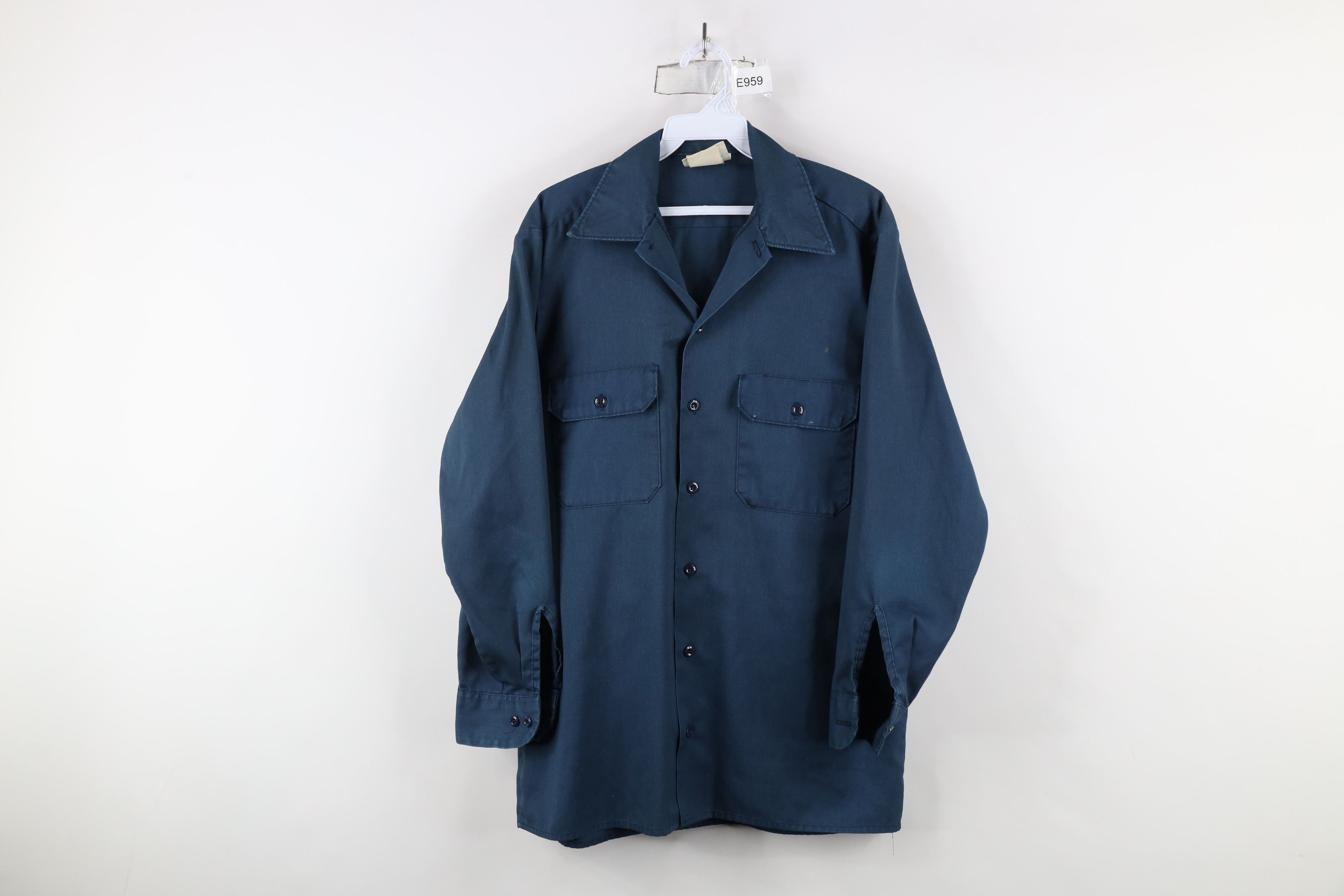 Dickies × Vintage Vintage 90s Dickies Workwear Button Shirt Blue USA Size US M / EU 48-50 / 2 - 1 Thumbnail