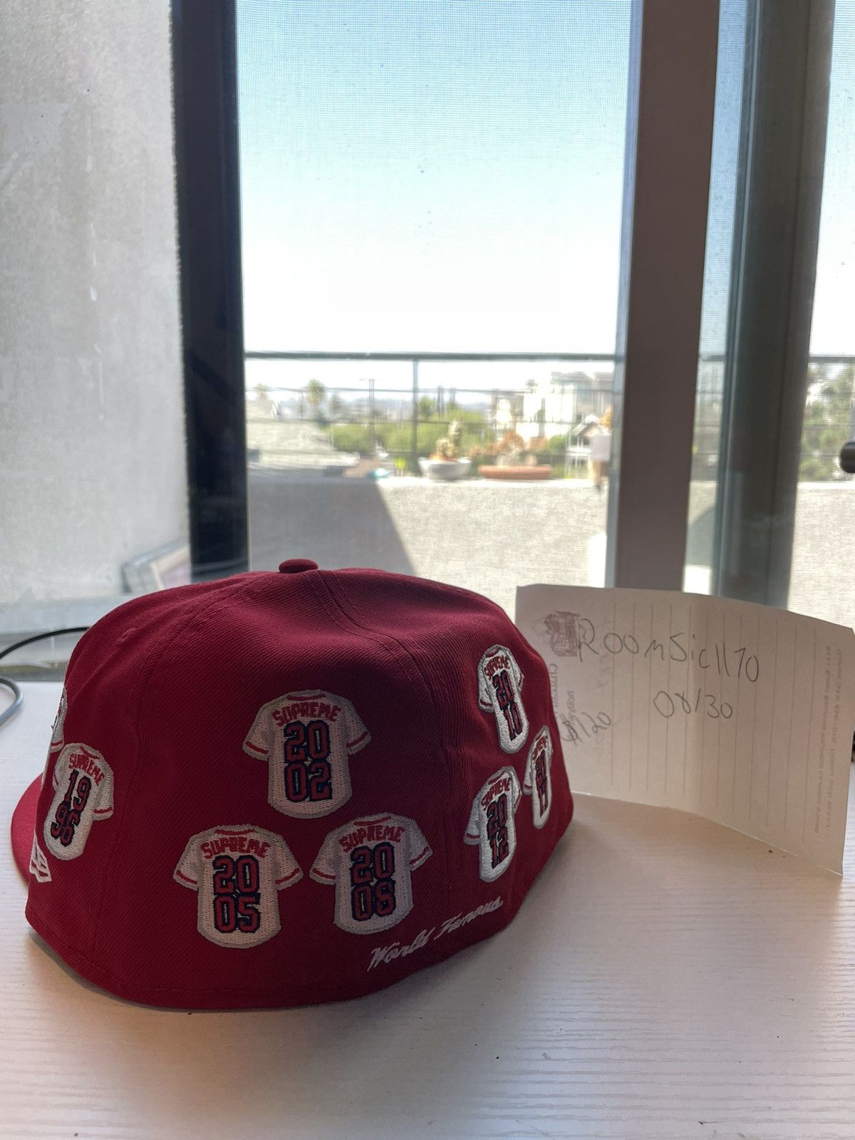 New Era × Supreme Jerseys Box Logo New Era® Red 7 3/8 Size 38 - 3 Thumbnail