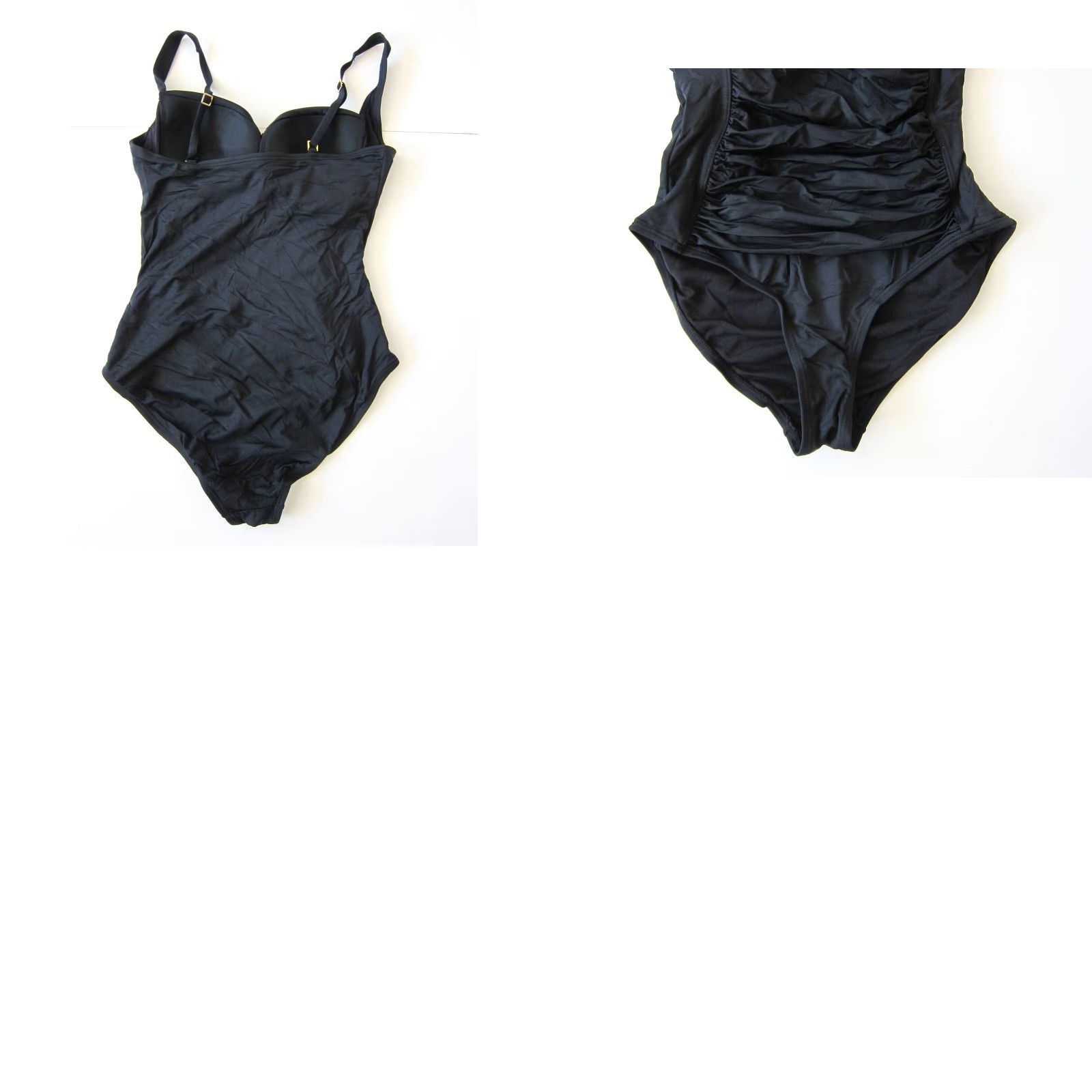 Jantzen Jantzen Black Beaded Jewel Ruched Slimming Built In Bra One Piece Swimsuit 8 Size ONE SIZE - 8 Thumbnail