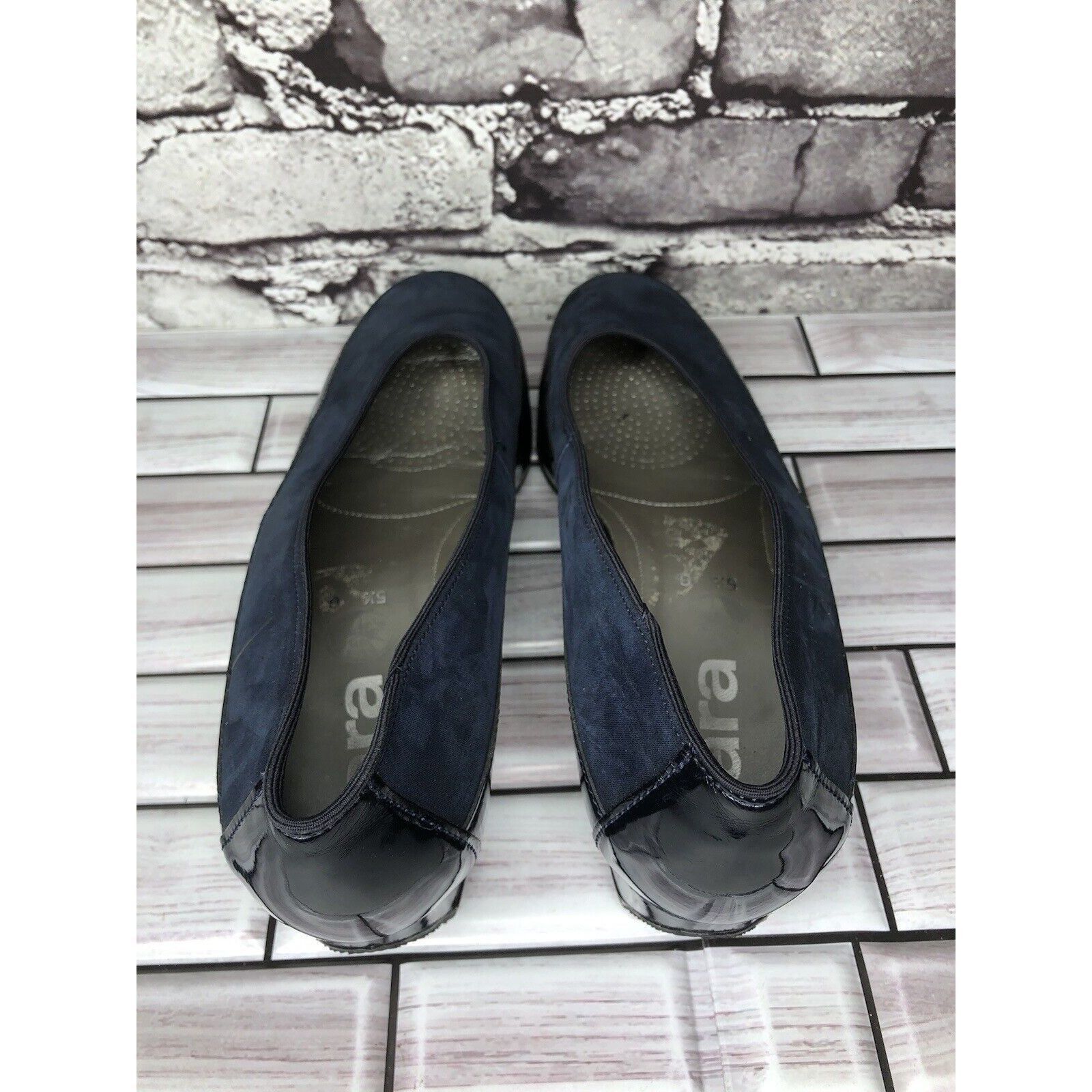 Other ARA Blue Leather Comfort Patent Wedge Pump Dress Shoes Women Size US 7 / IT 37 - 5 Thumbnail