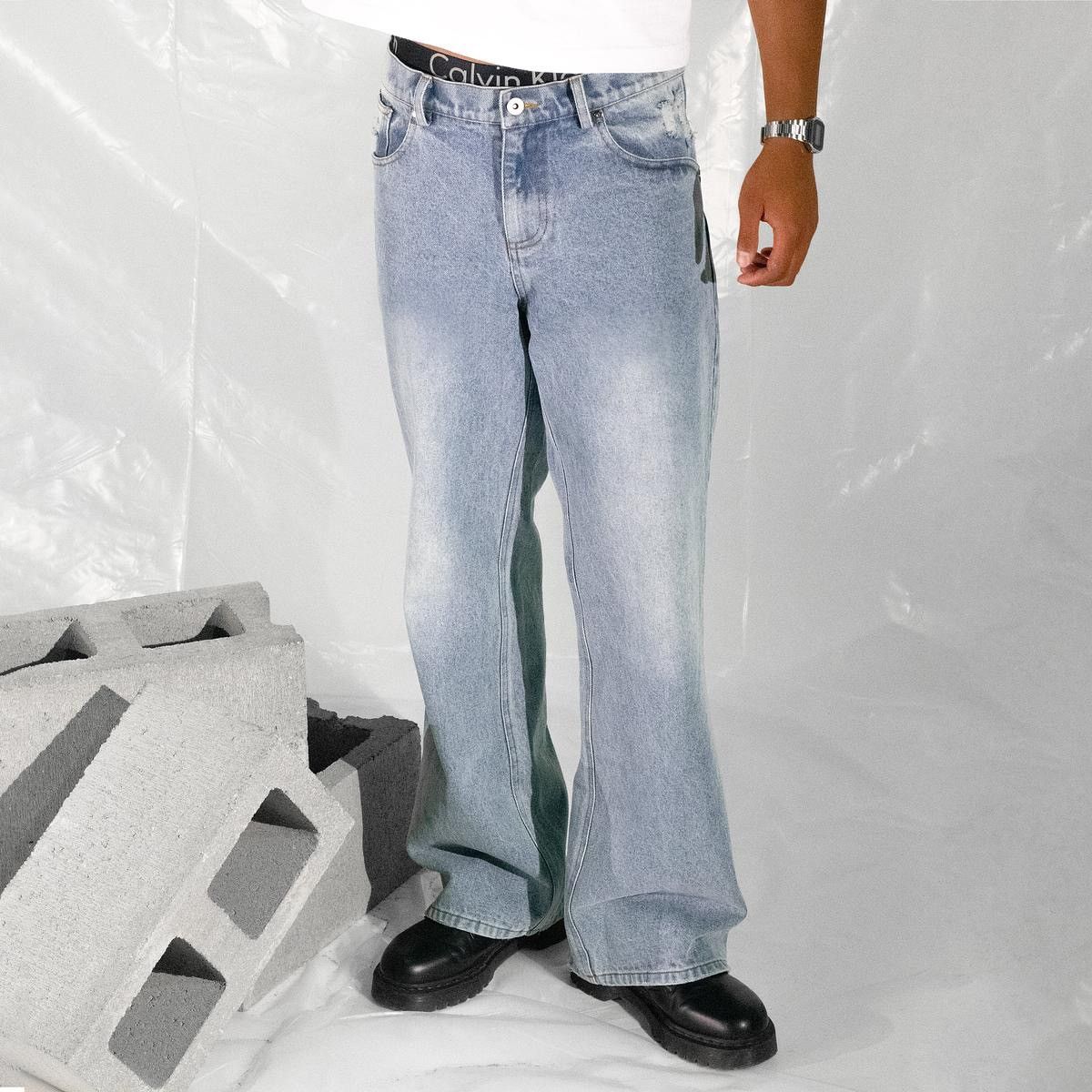 Image of Solace Clothing Flare Jeans in Blue, Men's (Size 33)