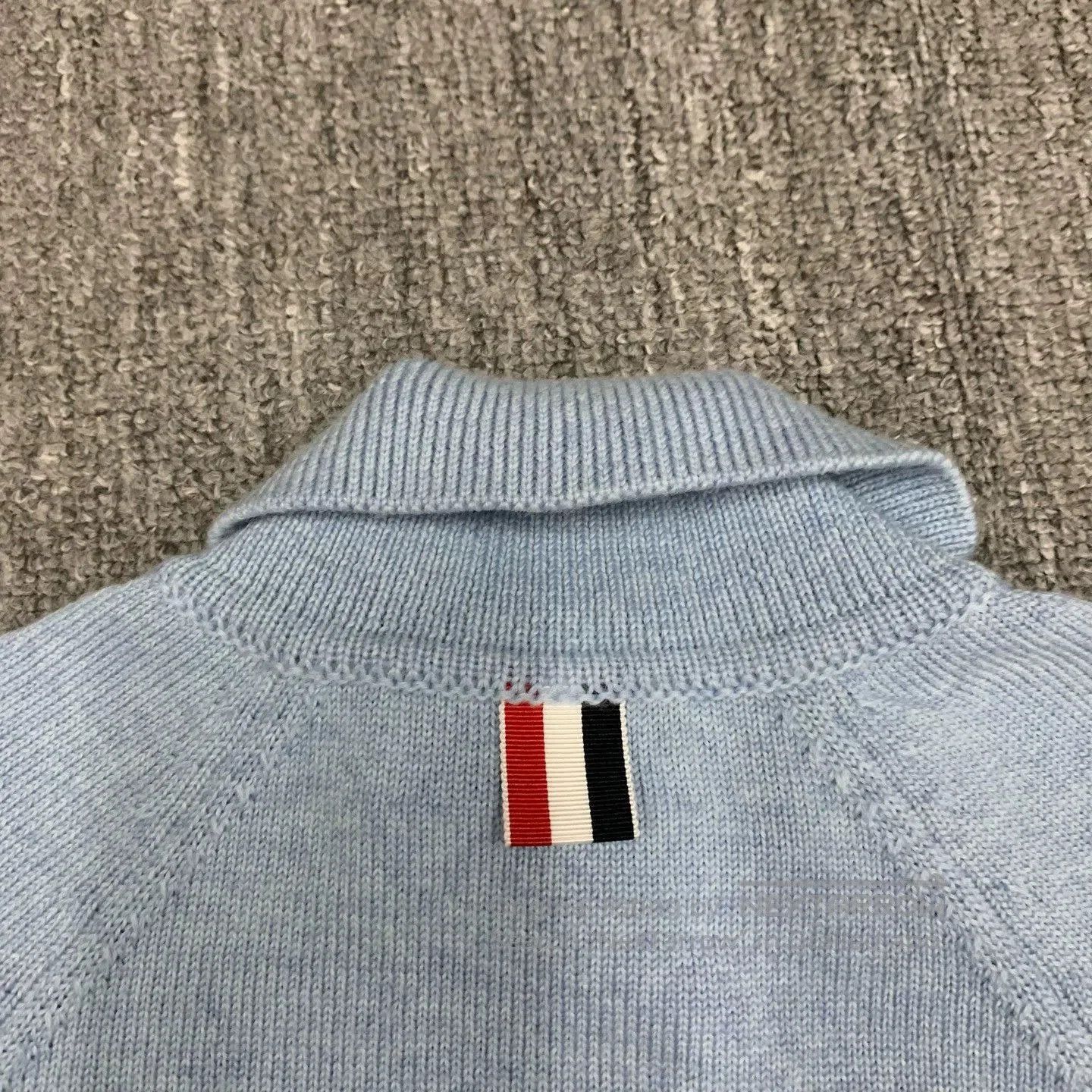 Thom Browne thom browne light blue wool cardigan jacket. Size US S / EU 44-46 / 1 - 9 Thumbnail